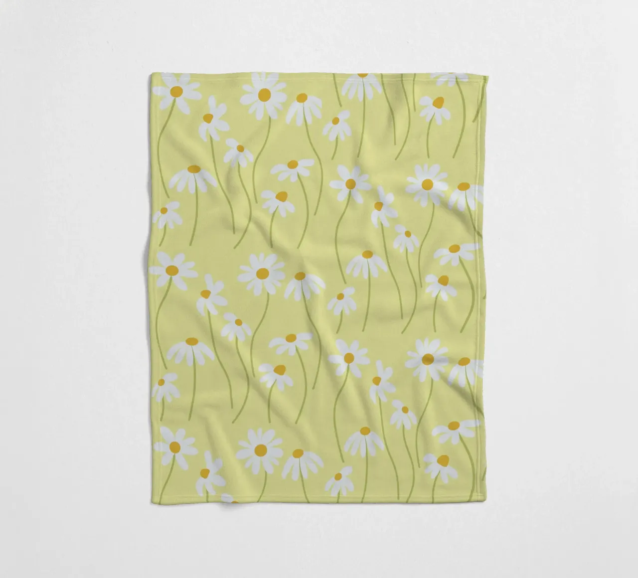 Daisy pattern fleece blanket by Illustration Raissa Oltmanns
