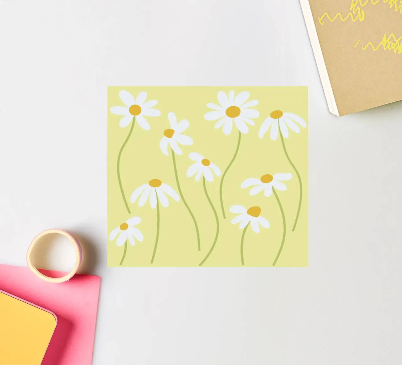 Daisy pattern sticker by Illustration Raissa Oltmanns