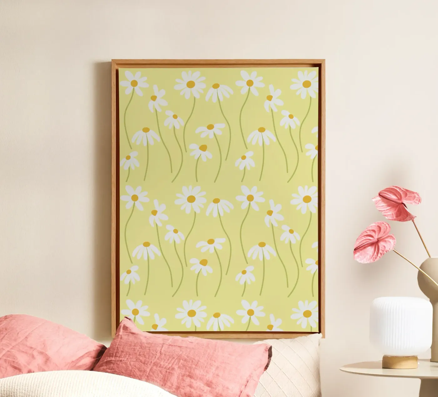 Daisy pattern canvas by Illustration Raissa Oltmanns