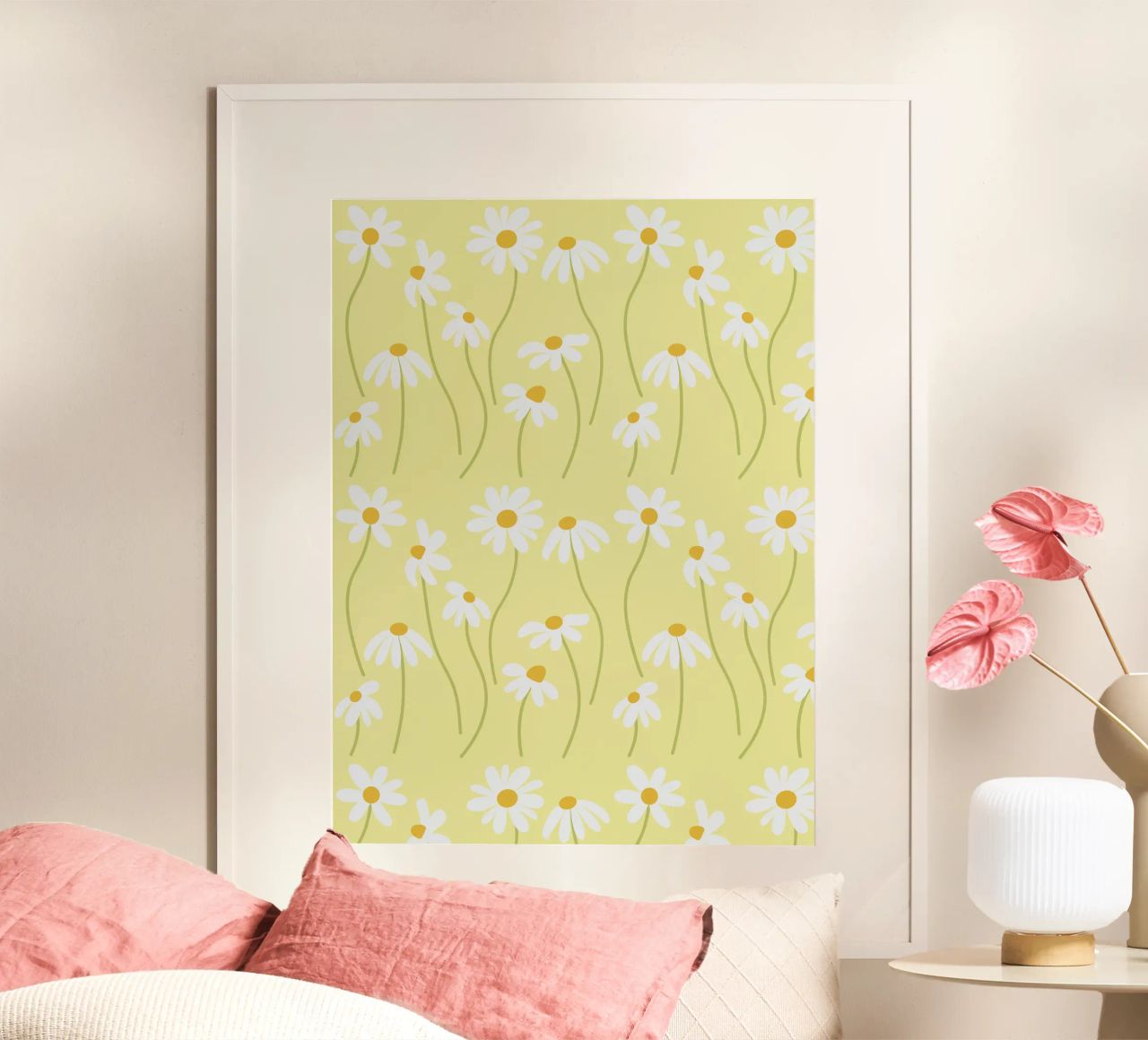 Gänseblümchen Muster Poster von Illustration Raissa Oltmanns