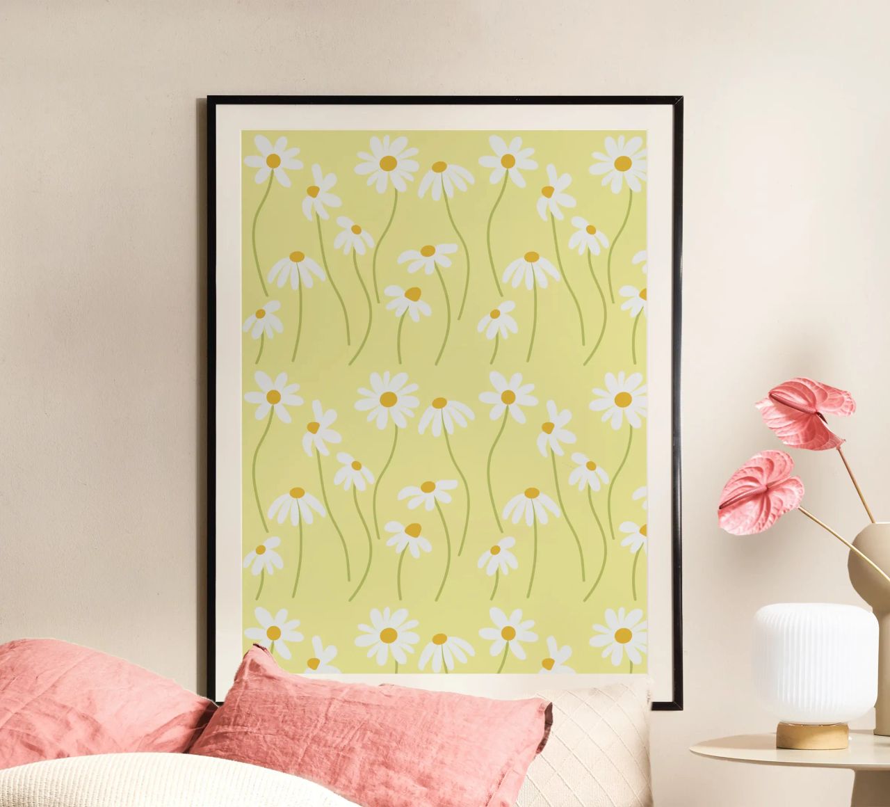 Gänseblümchen Muster Poster von Illustration Raissa Oltmanns