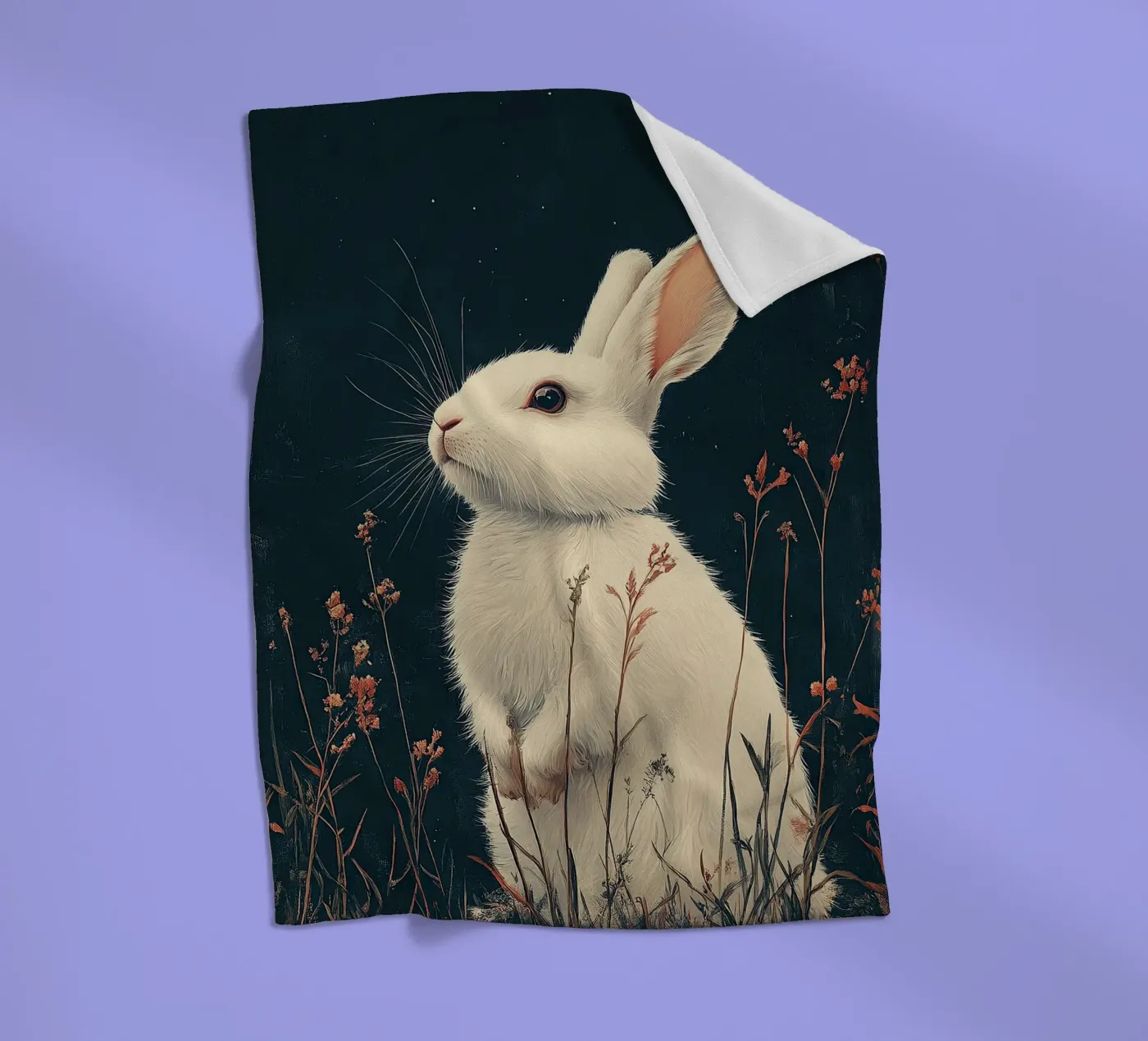 Rabbit Fleecedecke von Nikis Art Studio