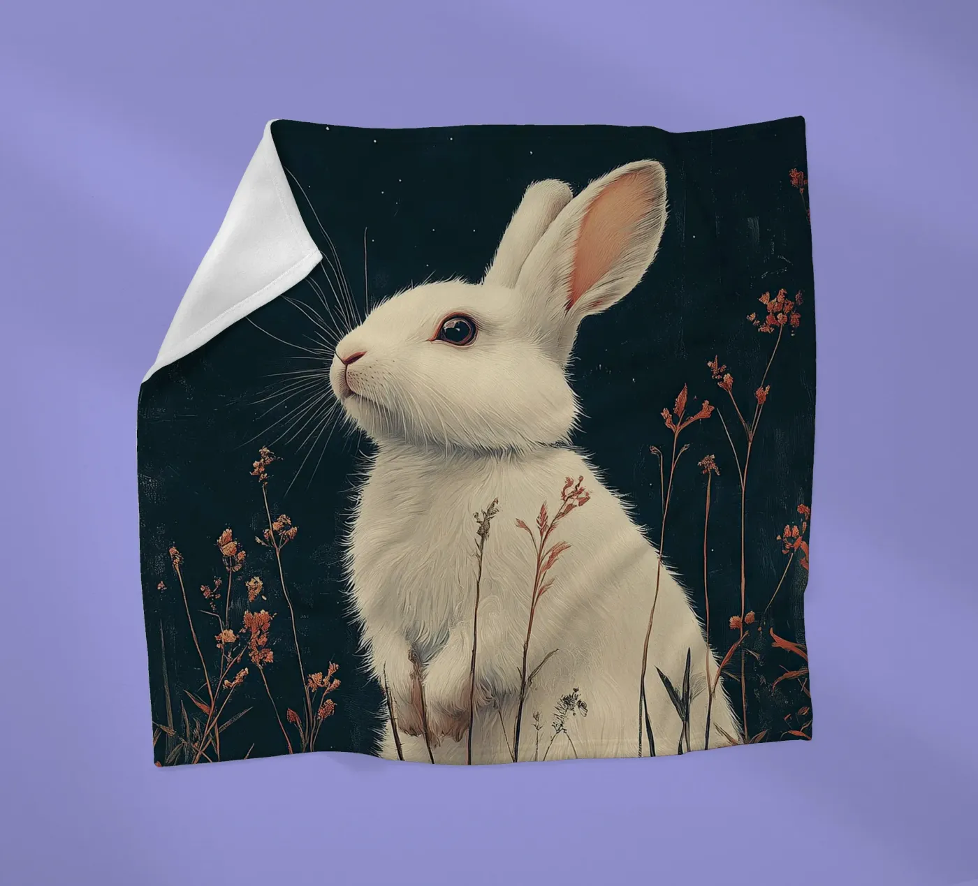 Rabbit Fleecedecke von Nikis Art Studio