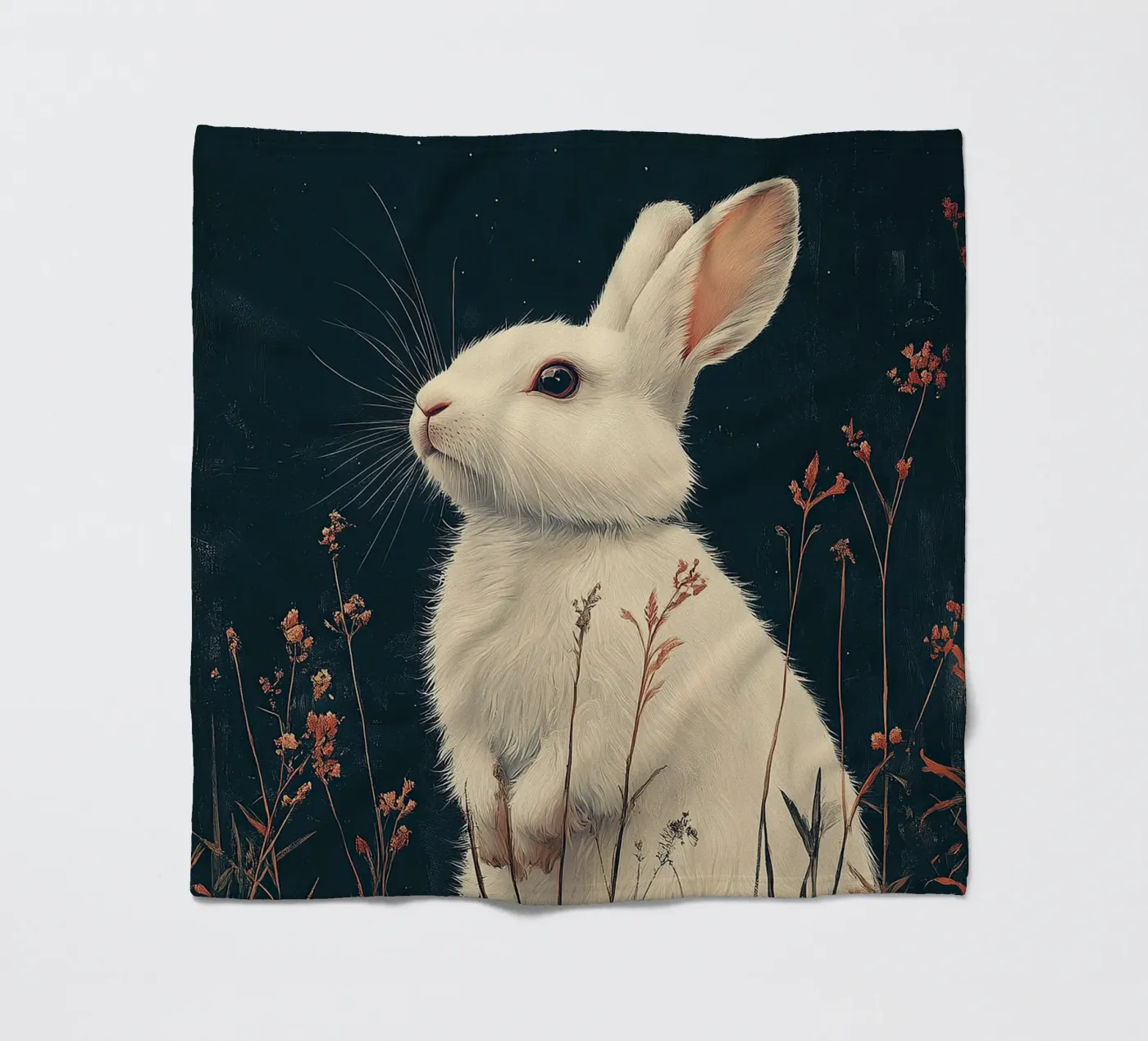 Rabbit Fleecedecke von Nikis Art Studio