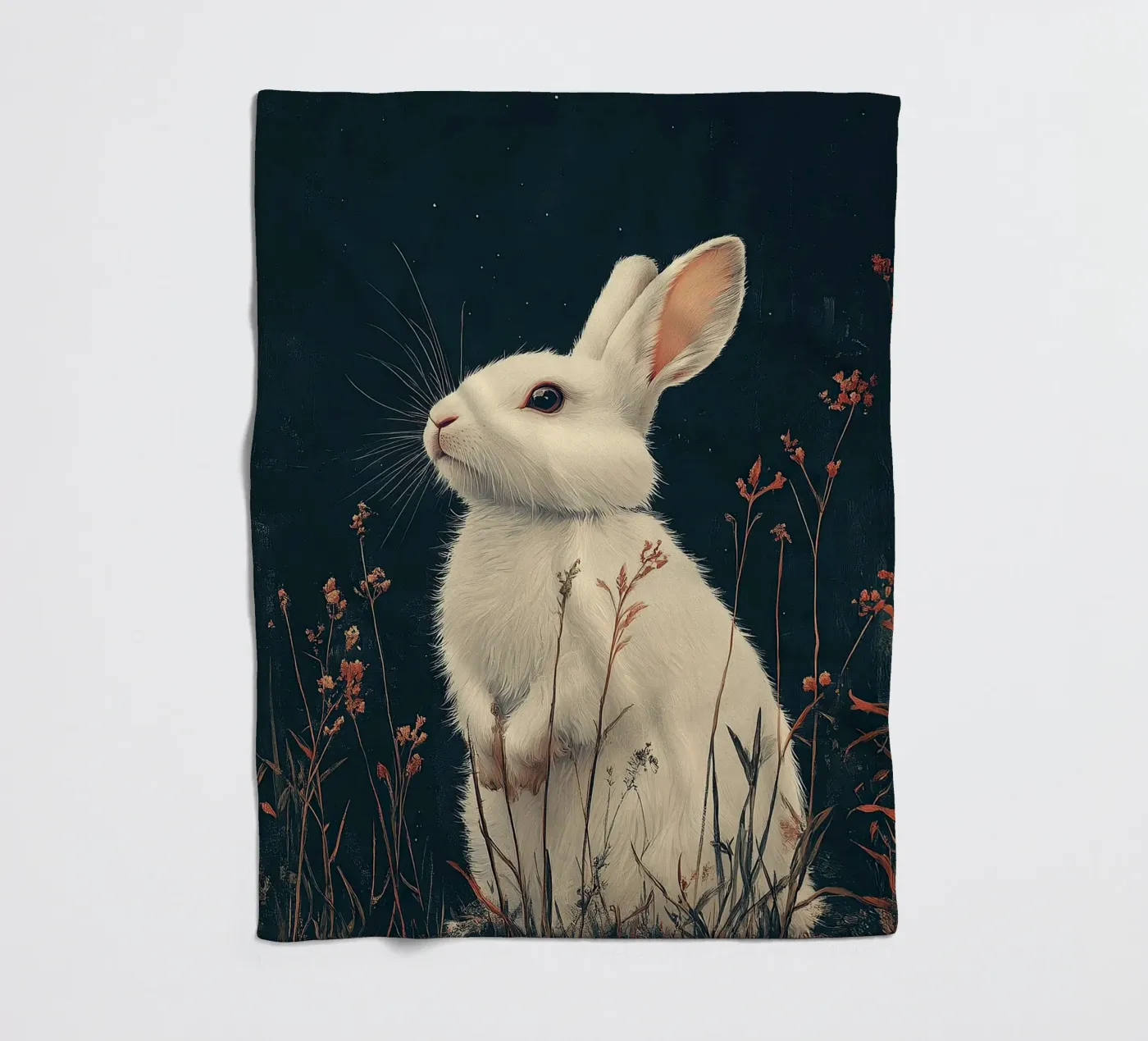 Rabbit Fleecedecke von Nikis Art Studio