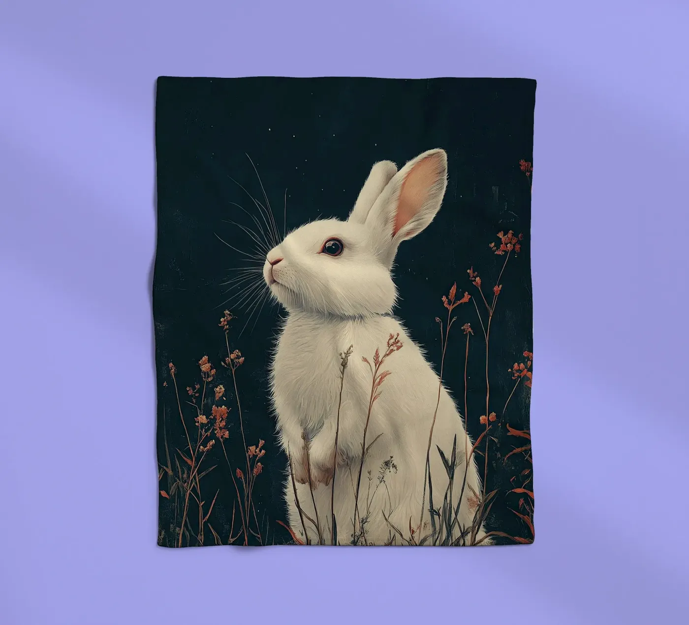 Rabbit Fleecedecke von Nikis Art Studio