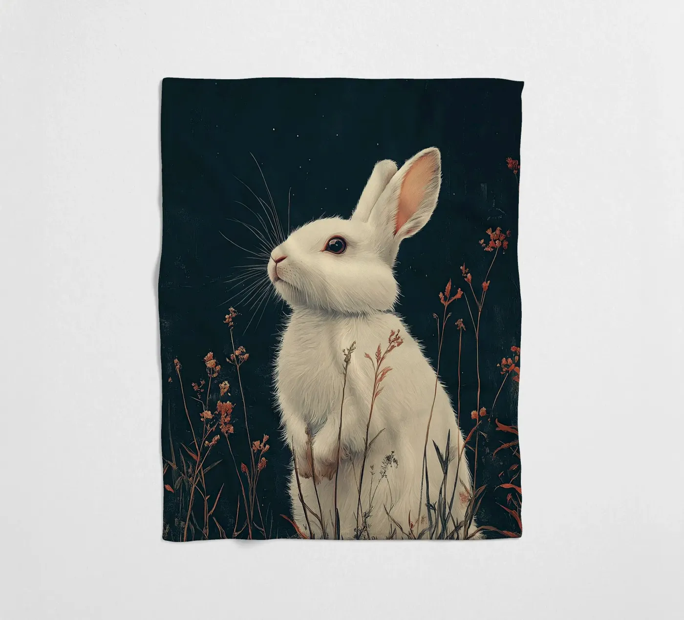 Rabbit Fleecedecke von Nikis Art Studio