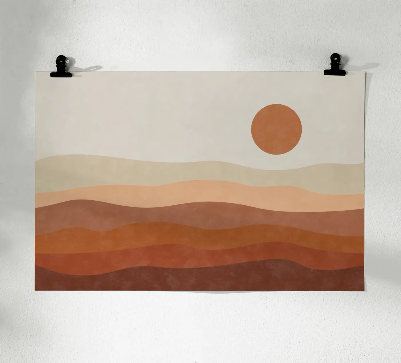 Mountain Waves Sunset poster da Natural Landscapes by Palmartprints