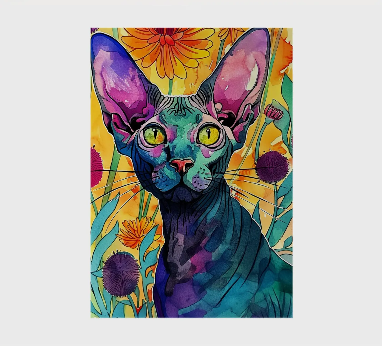 Sphynx cat colors art notebook by Justyna Jaszke JBJart