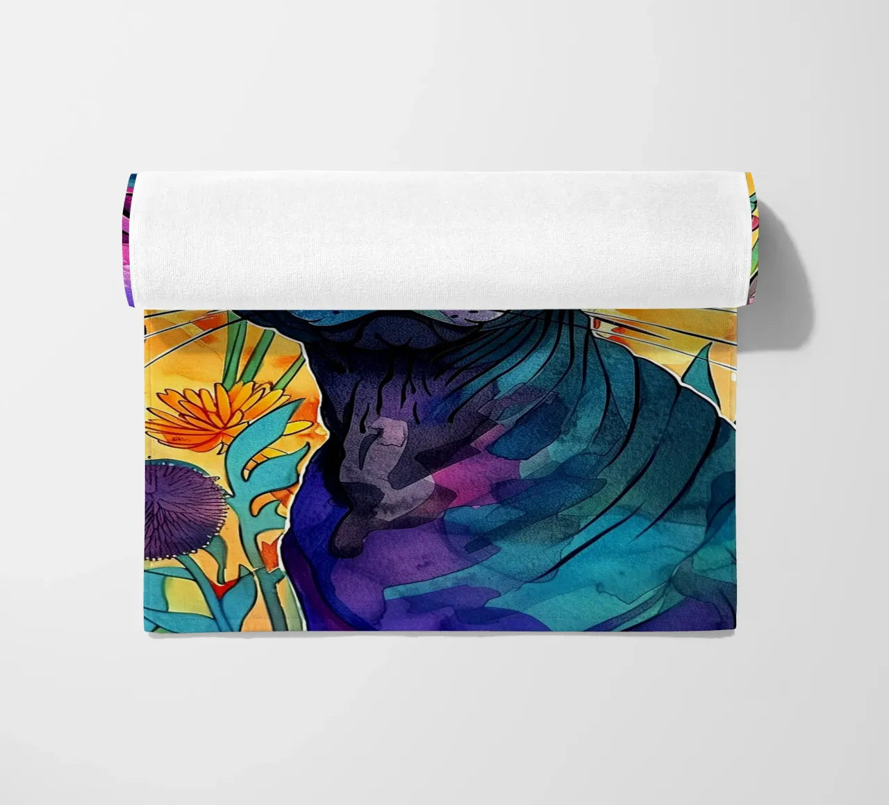 Colori del gatto Sphynx art telo mare da Justyna Jaszke JBJart