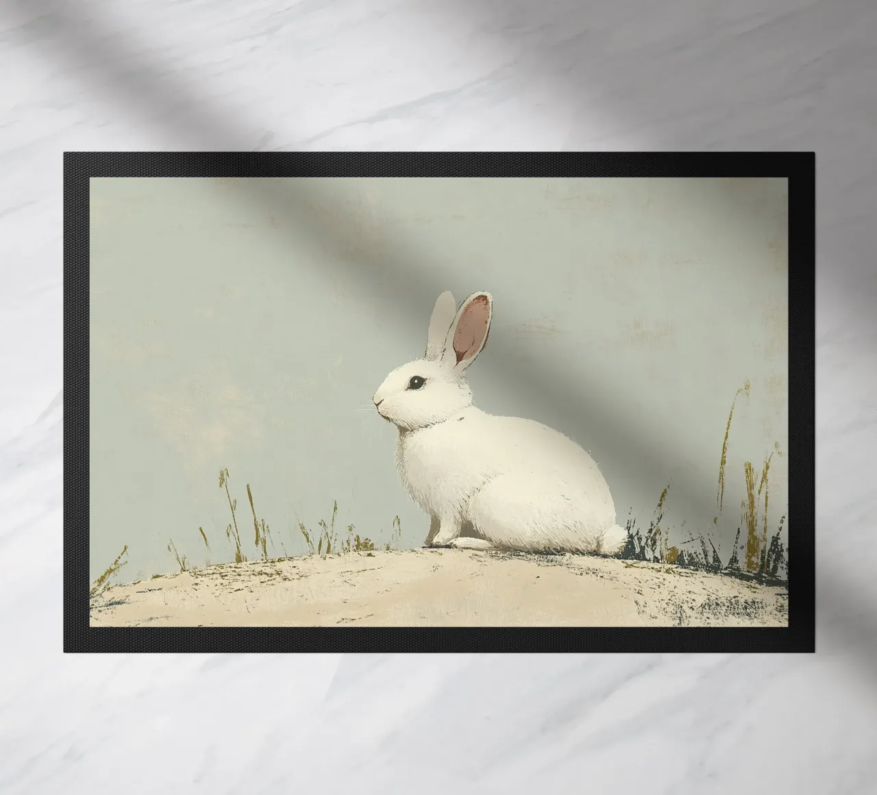 Rabbit doormat by Nikis Art Studio