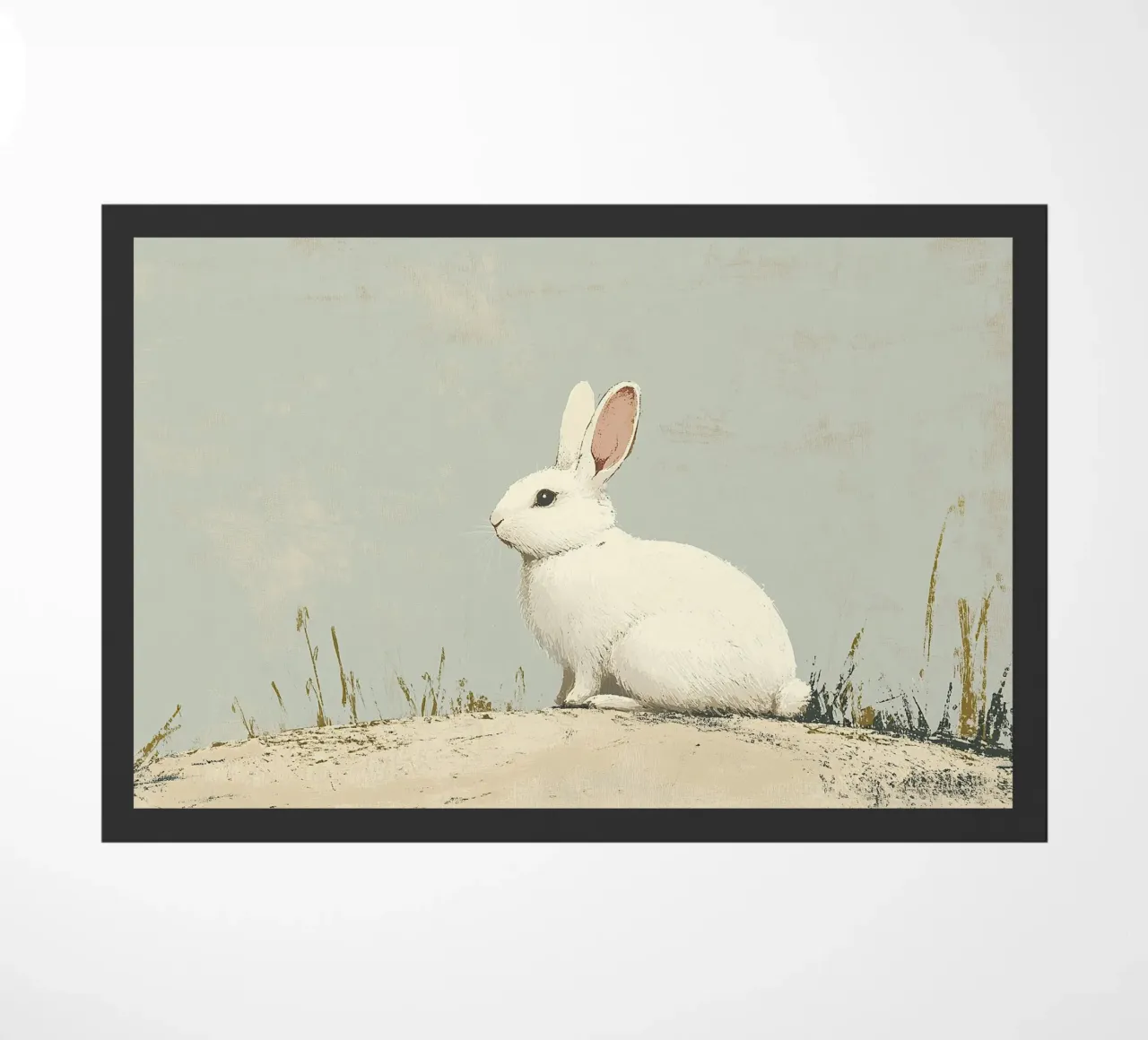 Rabbit doormat by Nikis Art Studio