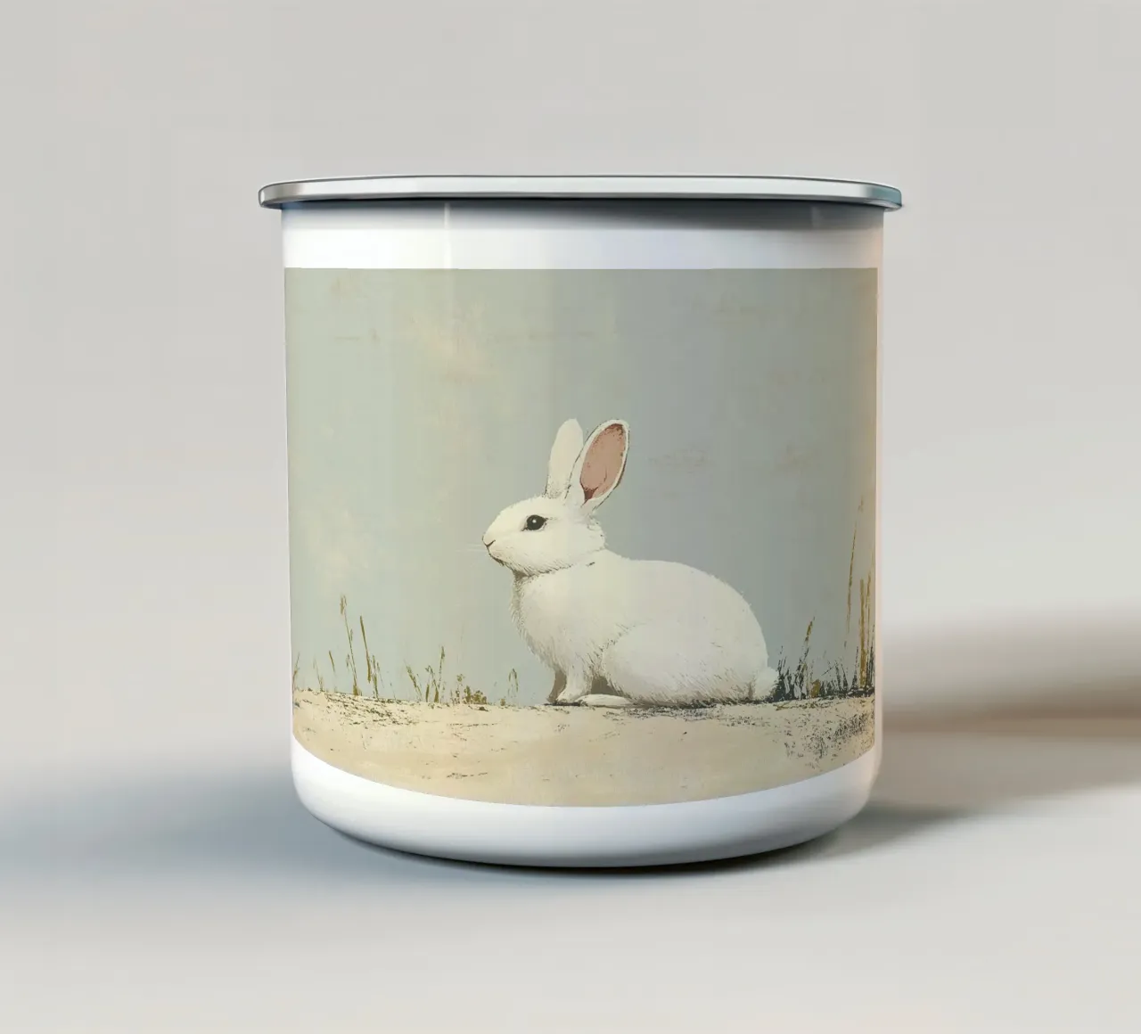 Coniglio tazza in smalto da Nikis Art Studio