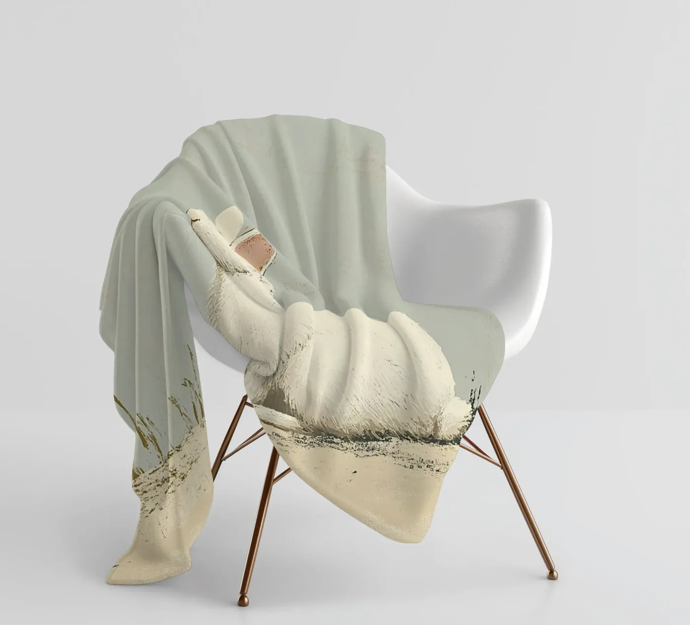 Rabbit Fleecedecke von Nikis Art Studio