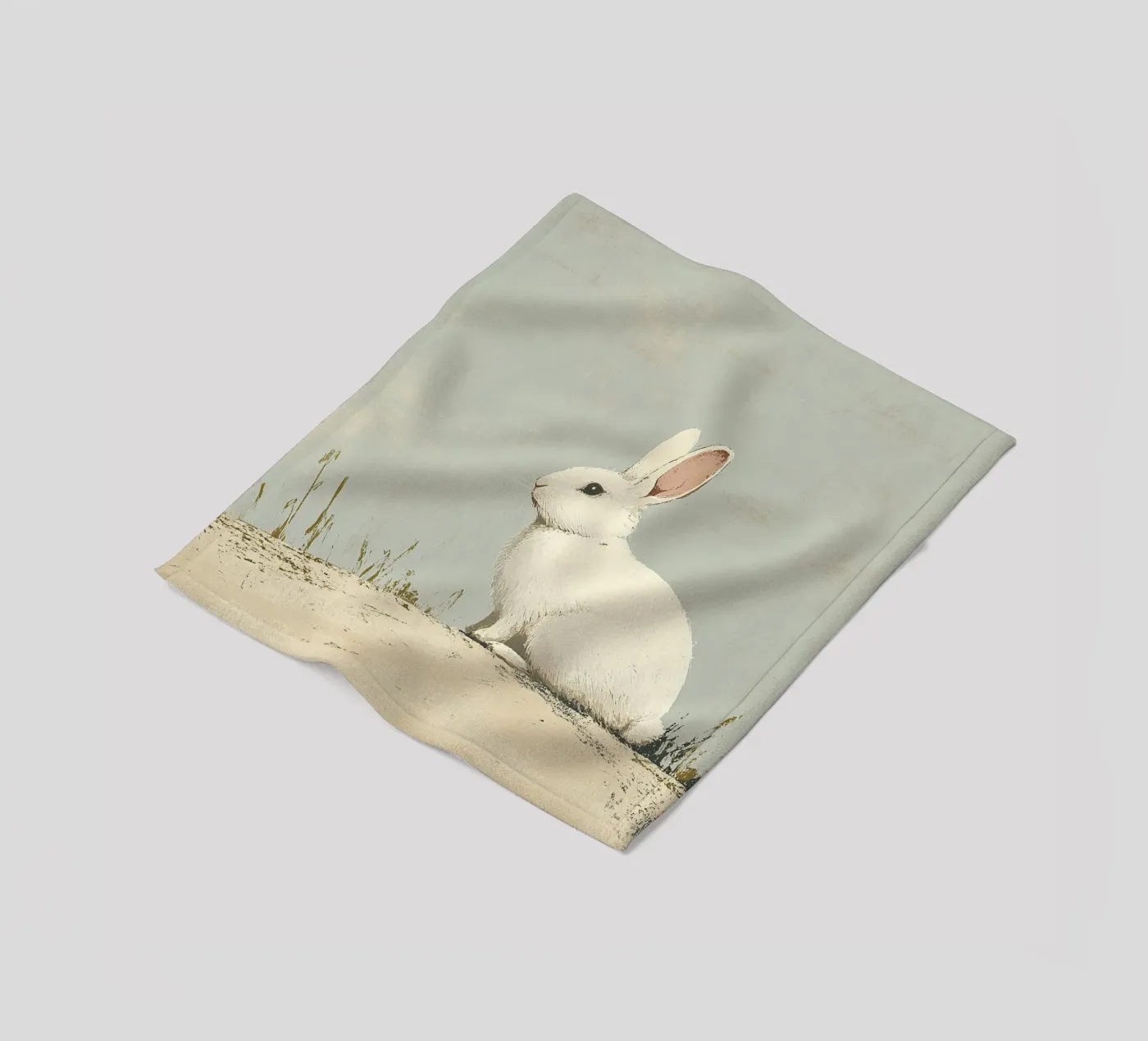 Rabbit Fleecedecke von Nikis Art Studio