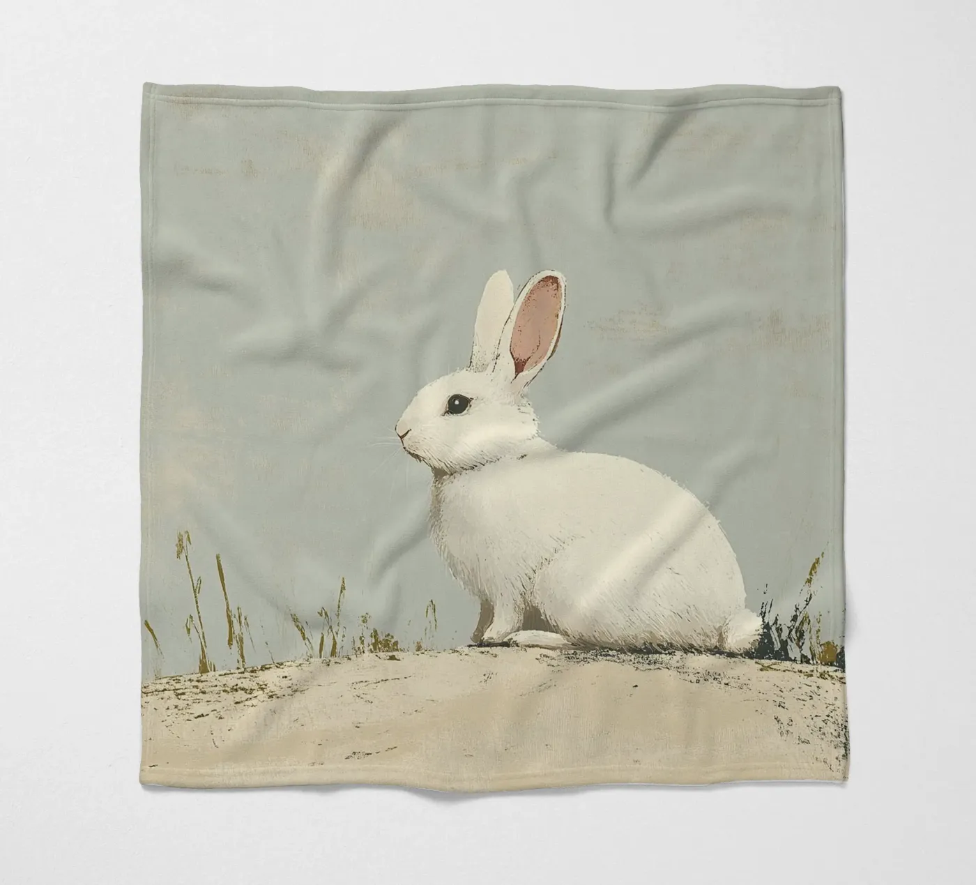 Rabbit Fleecedecke von Nikis Art Studio