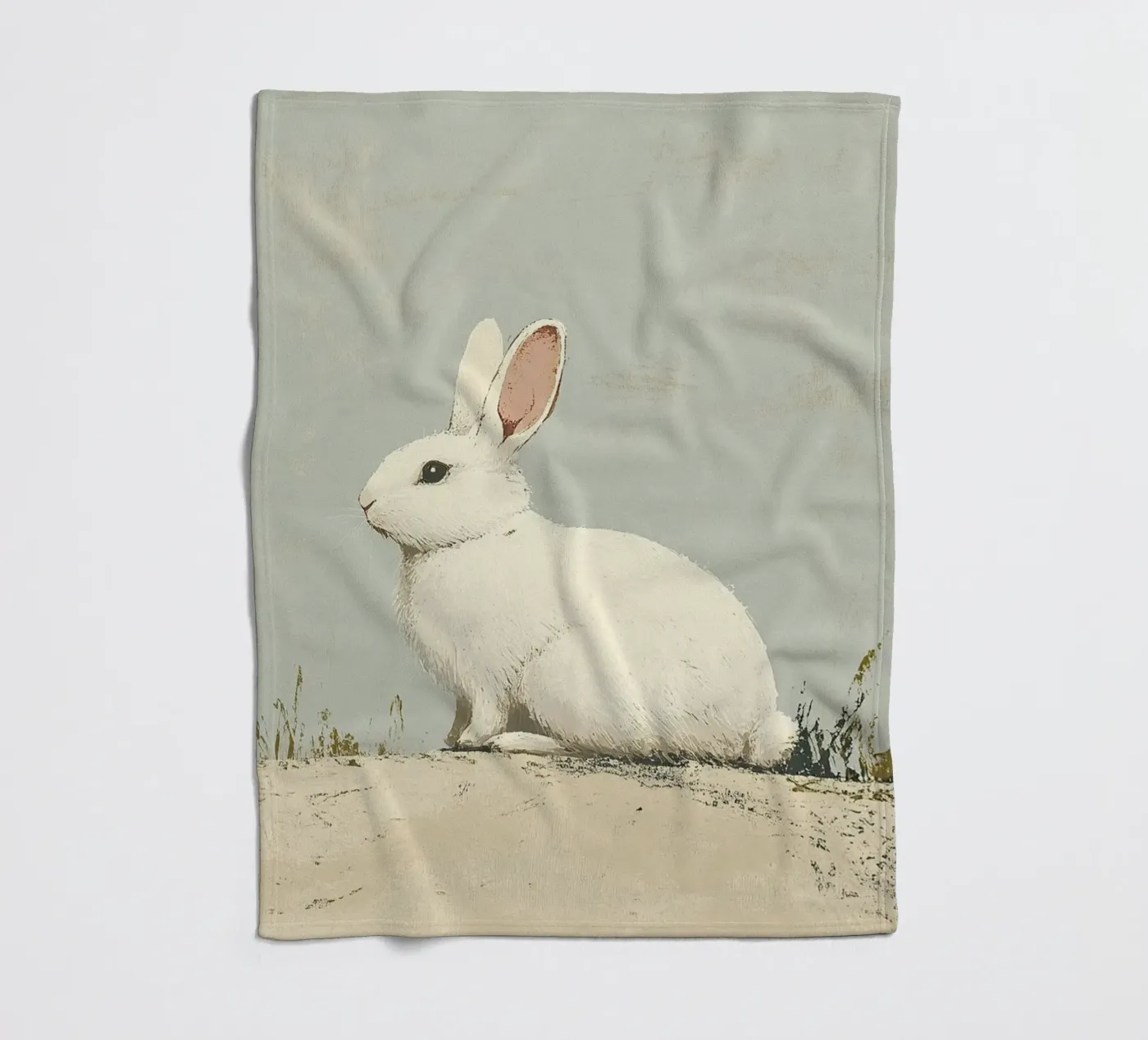 Rabbit Fleecedecke von Nikis Art Studio