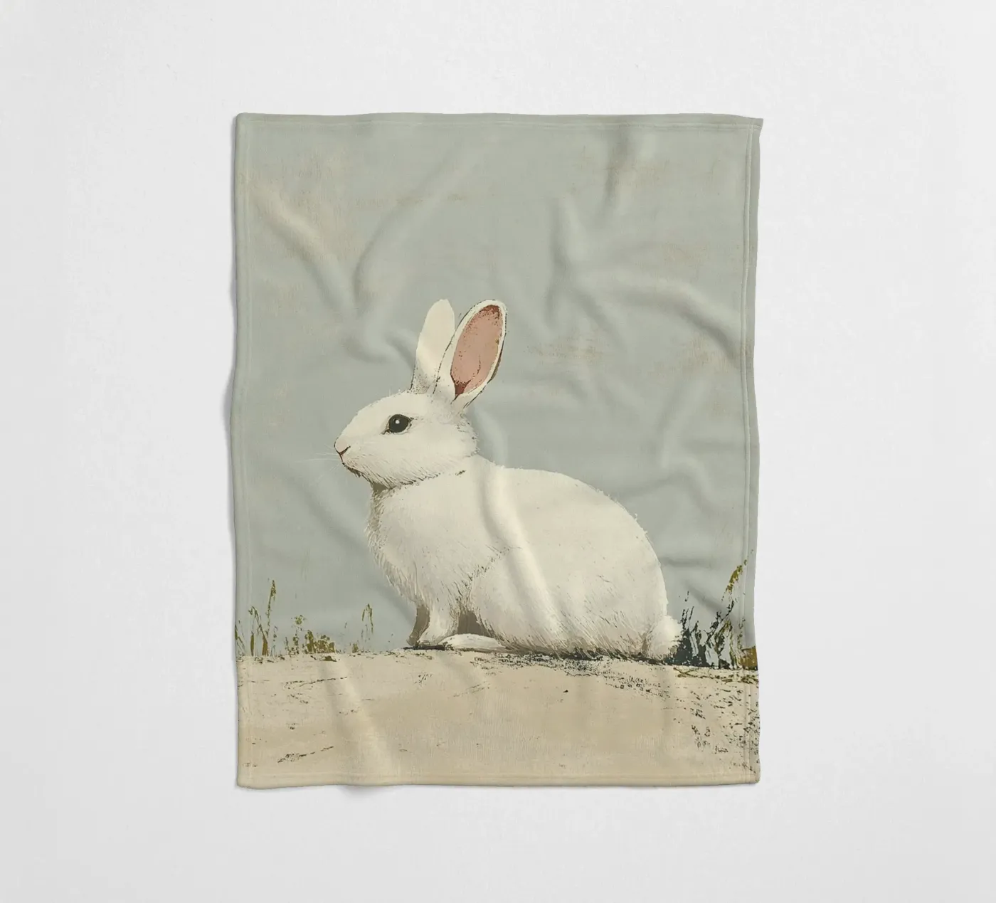 Rabbit Fleecedecke von Nikis Art Studio