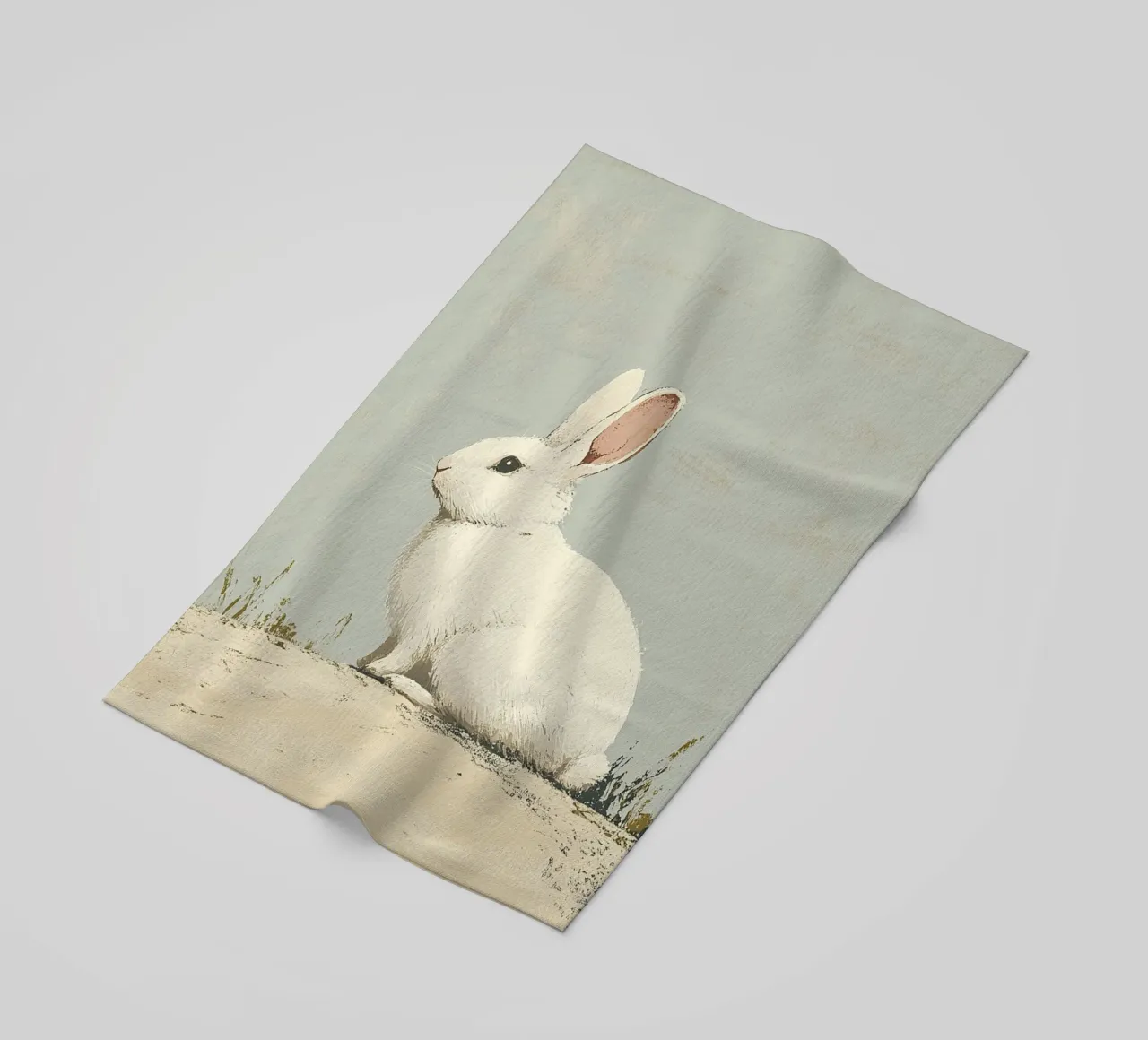 Rabbit beach towel by Nikis Art Studio