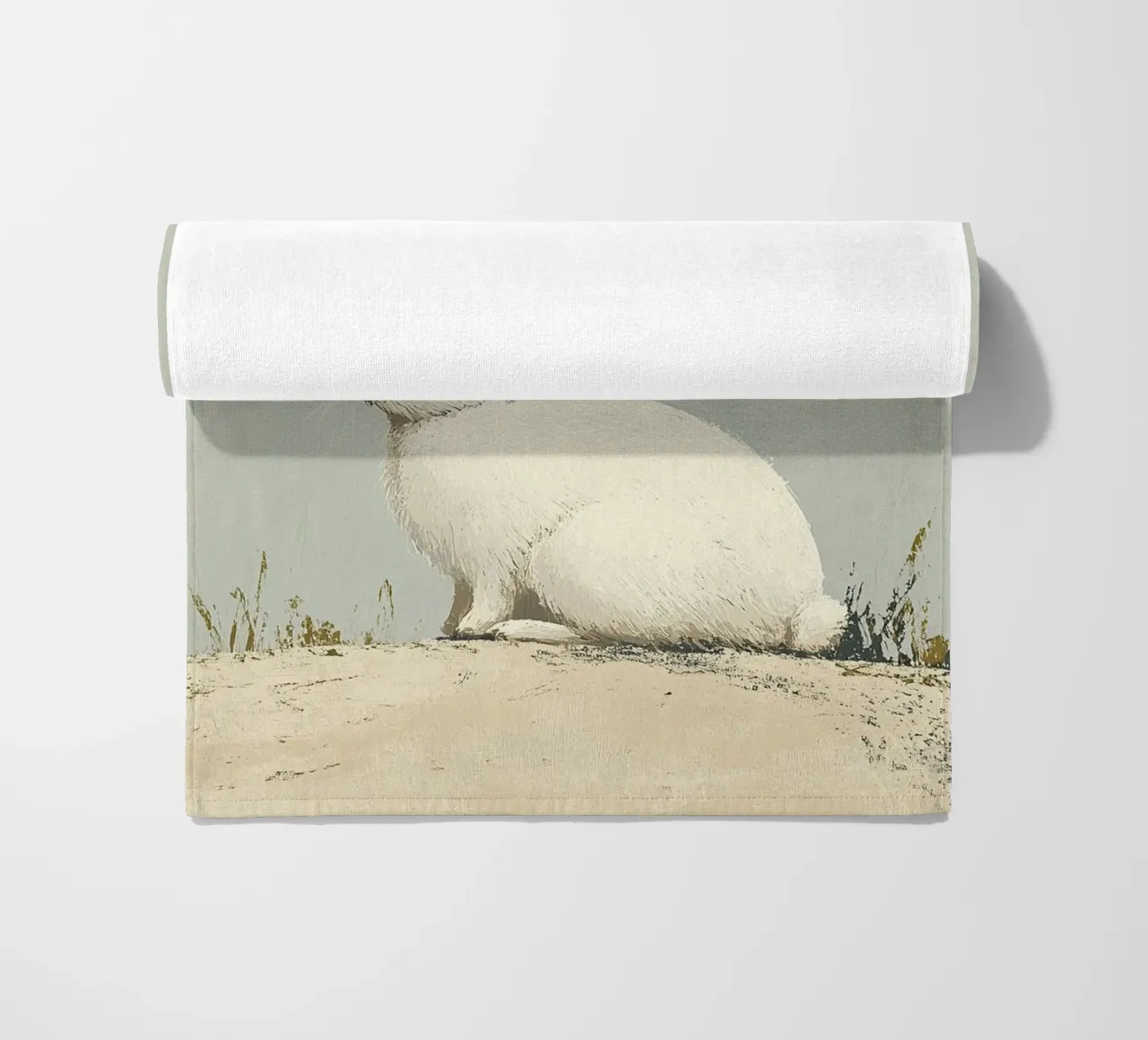 Rabbit beach towel by Nikis Art Studio