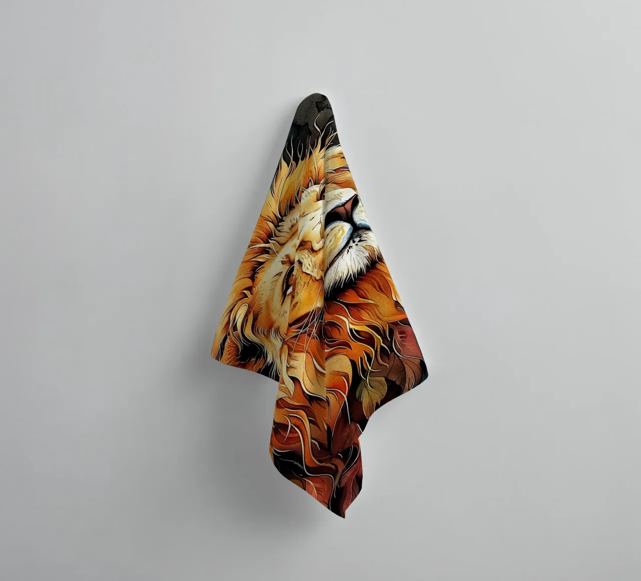 Re Leone di gatto selvatico arte animale asciugamano da bagno da Justyna Jaszke JBJart