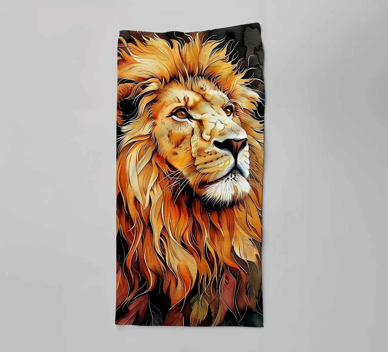 Re Leone di gatto selvatico arte animale asciugamano da bagno da Justyna Jaszke JBJart