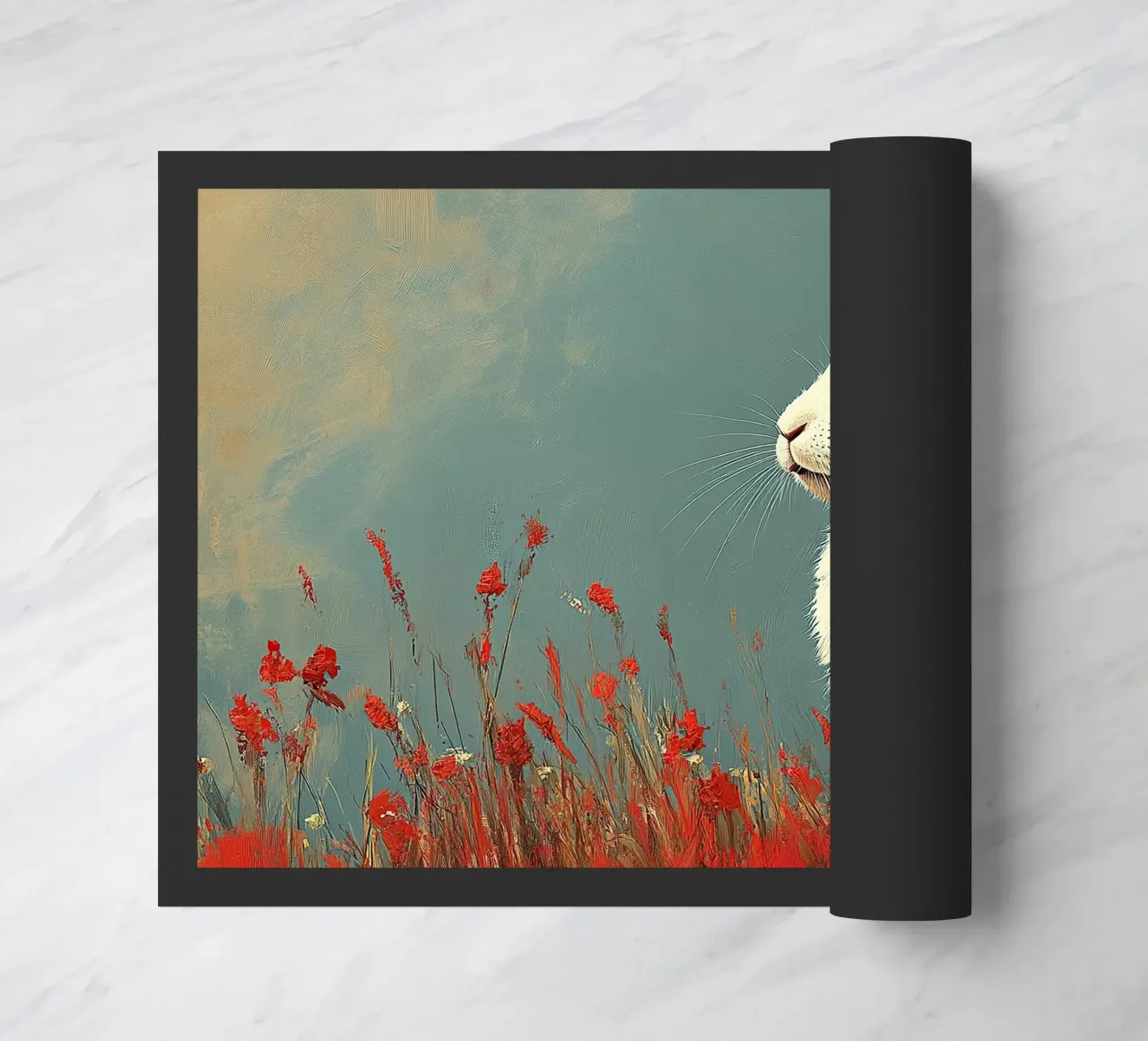 Un coniglio nel suo paradiso zerbino da Nikis Art Studio