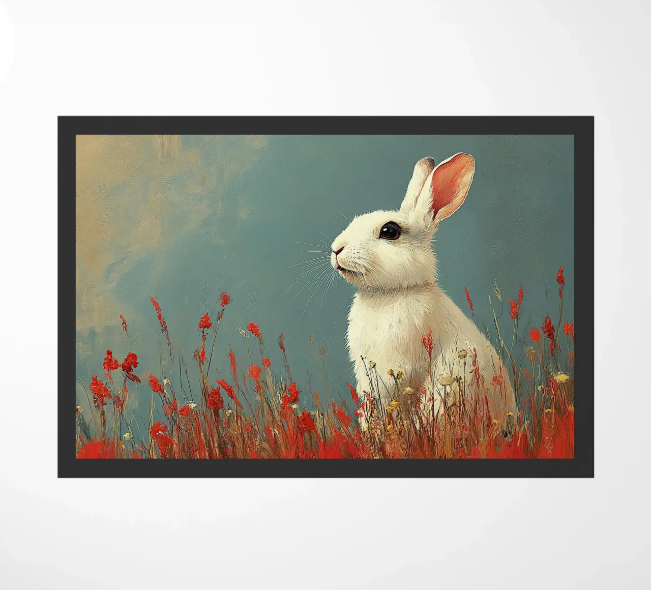 Un coniglio nel suo paradiso zerbino da Nikis Art Studio