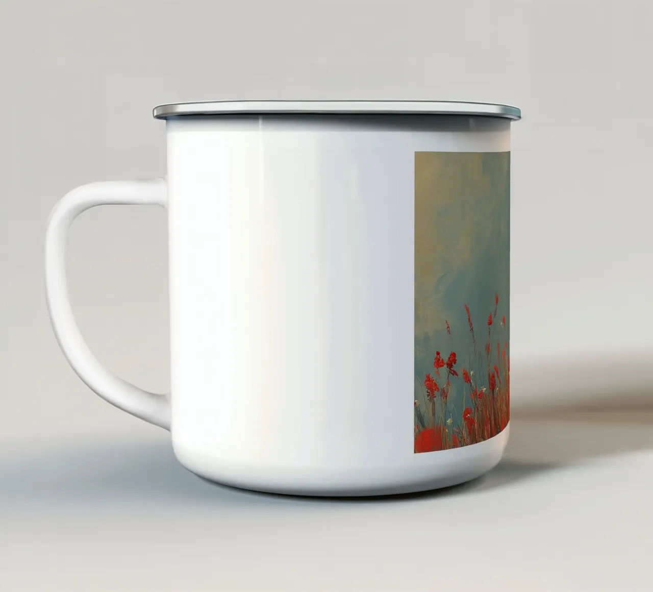 Un coniglio nel suo paradiso tazza in smalto da Nikis Art Studio