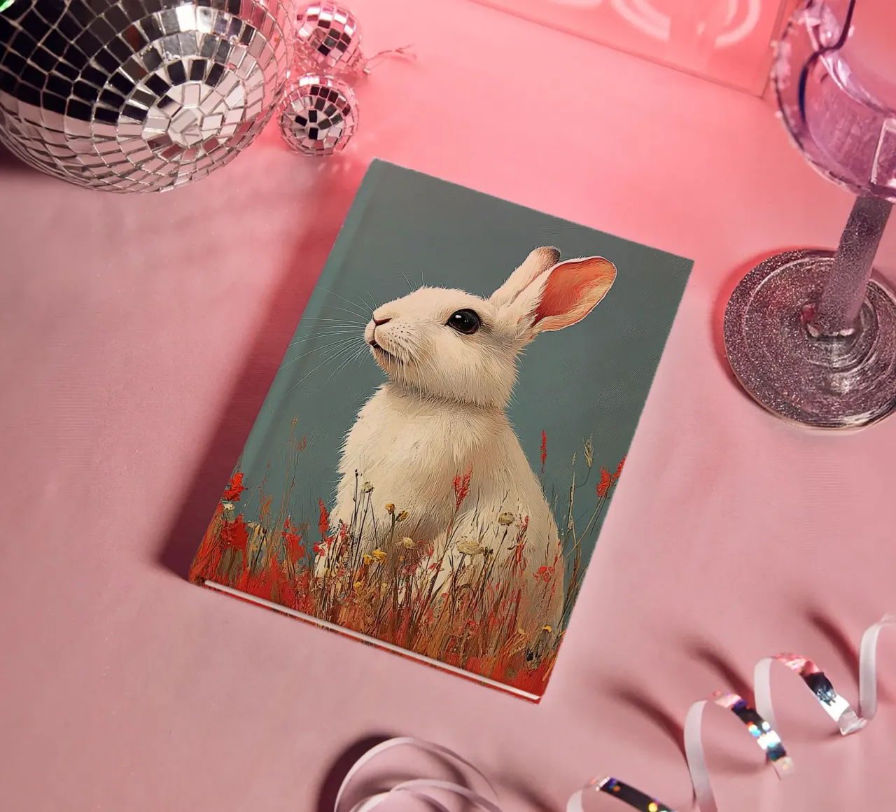 A rabbit in its paradise notebook by Nikis Art Studio