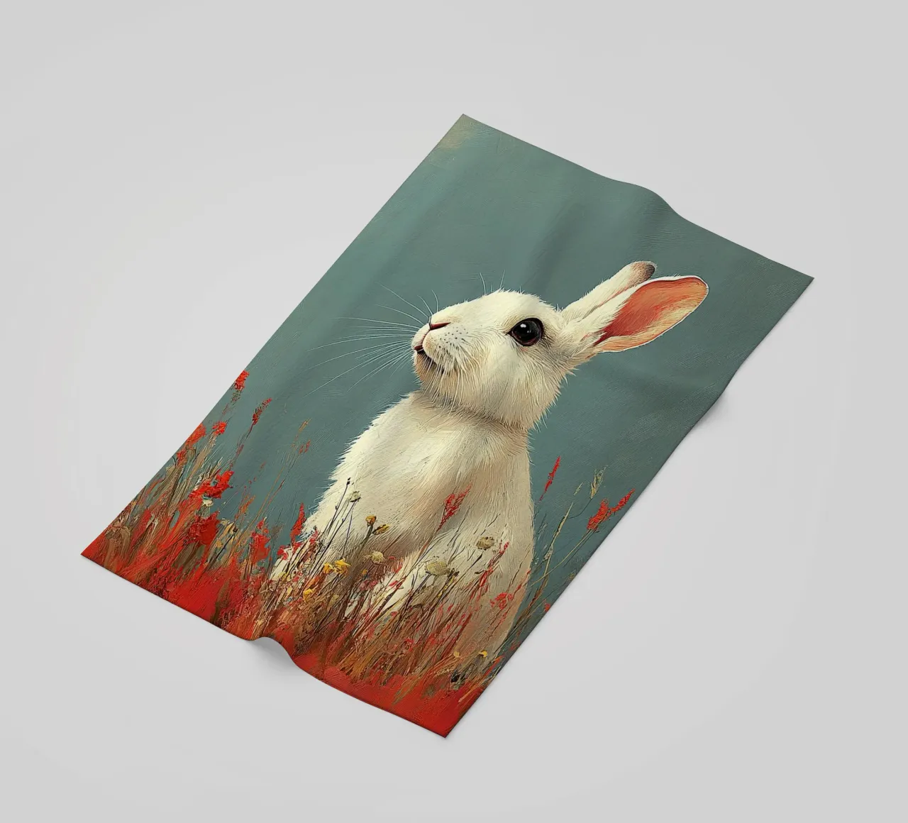 Un coniglio nel suo paradiso telo mare da Nikis Art Studio