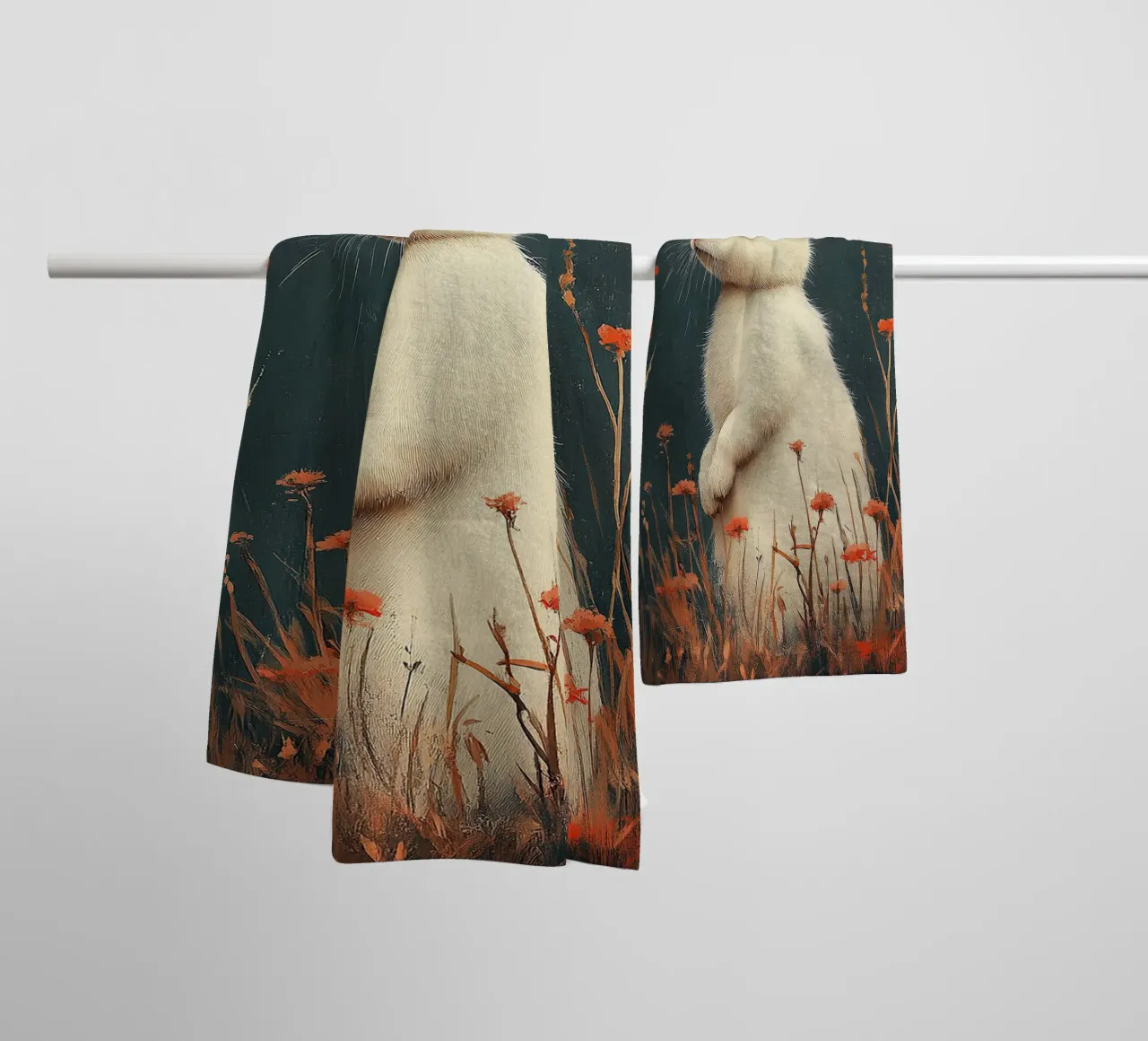 Rabbit towel by Nikis Art Studio