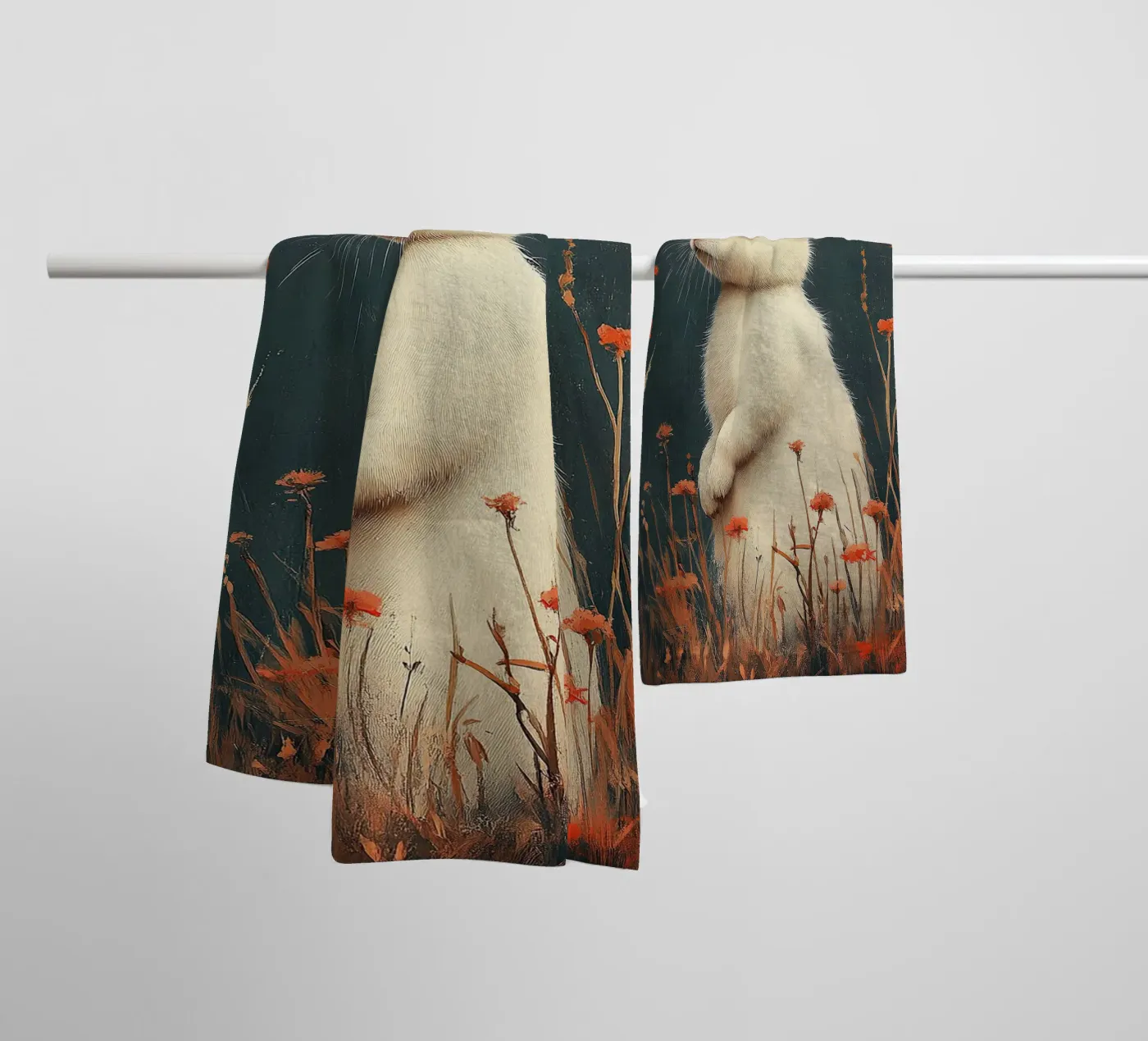 Rabbit badhanddoek van Nikis Art Studio