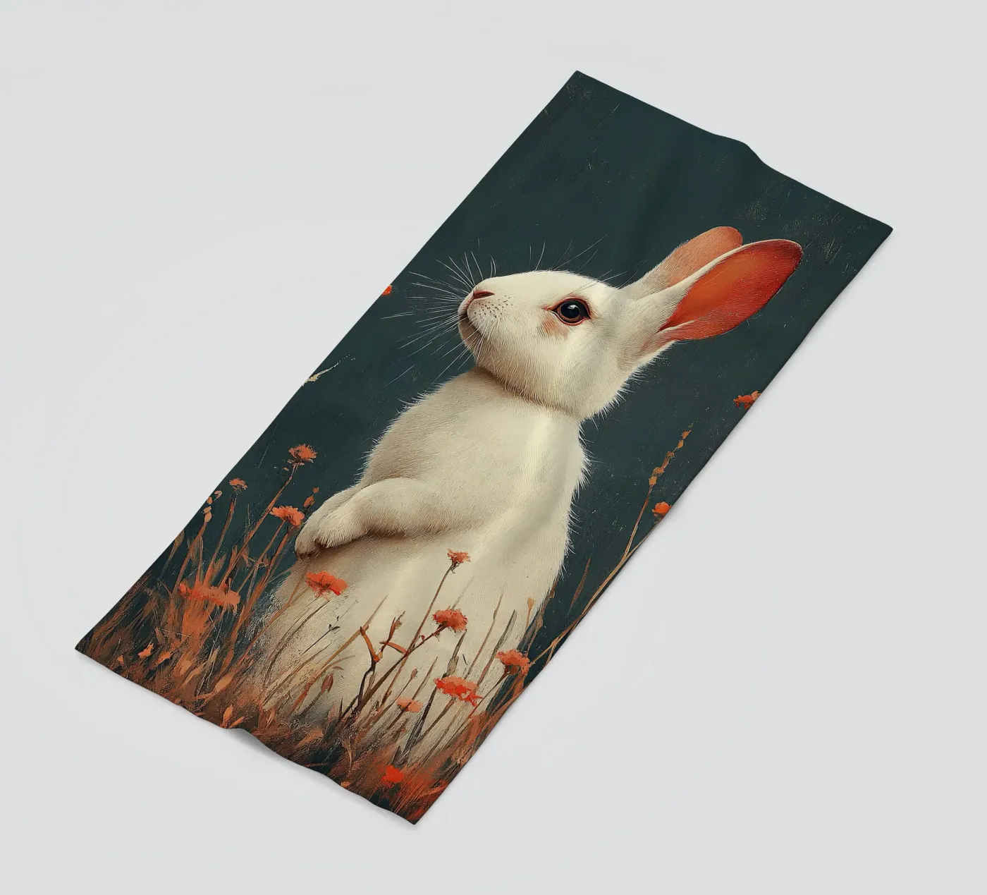 Rabbit beach towel by Nikis Art Studio