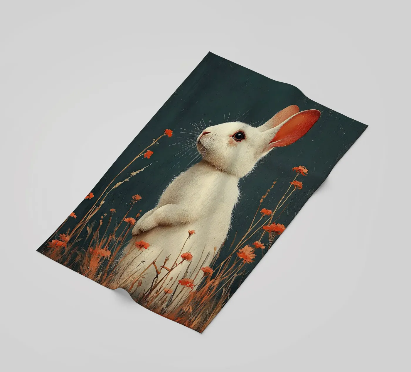 Rabbit beach towel by Nikis Art Studio