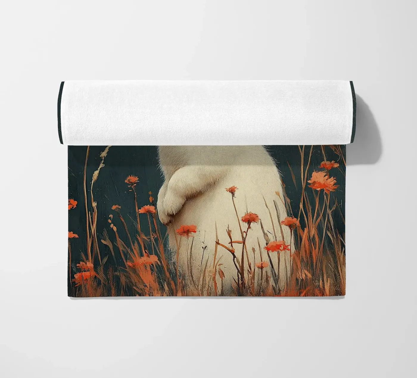 Rabbit beach towel by Nikis Art Studio