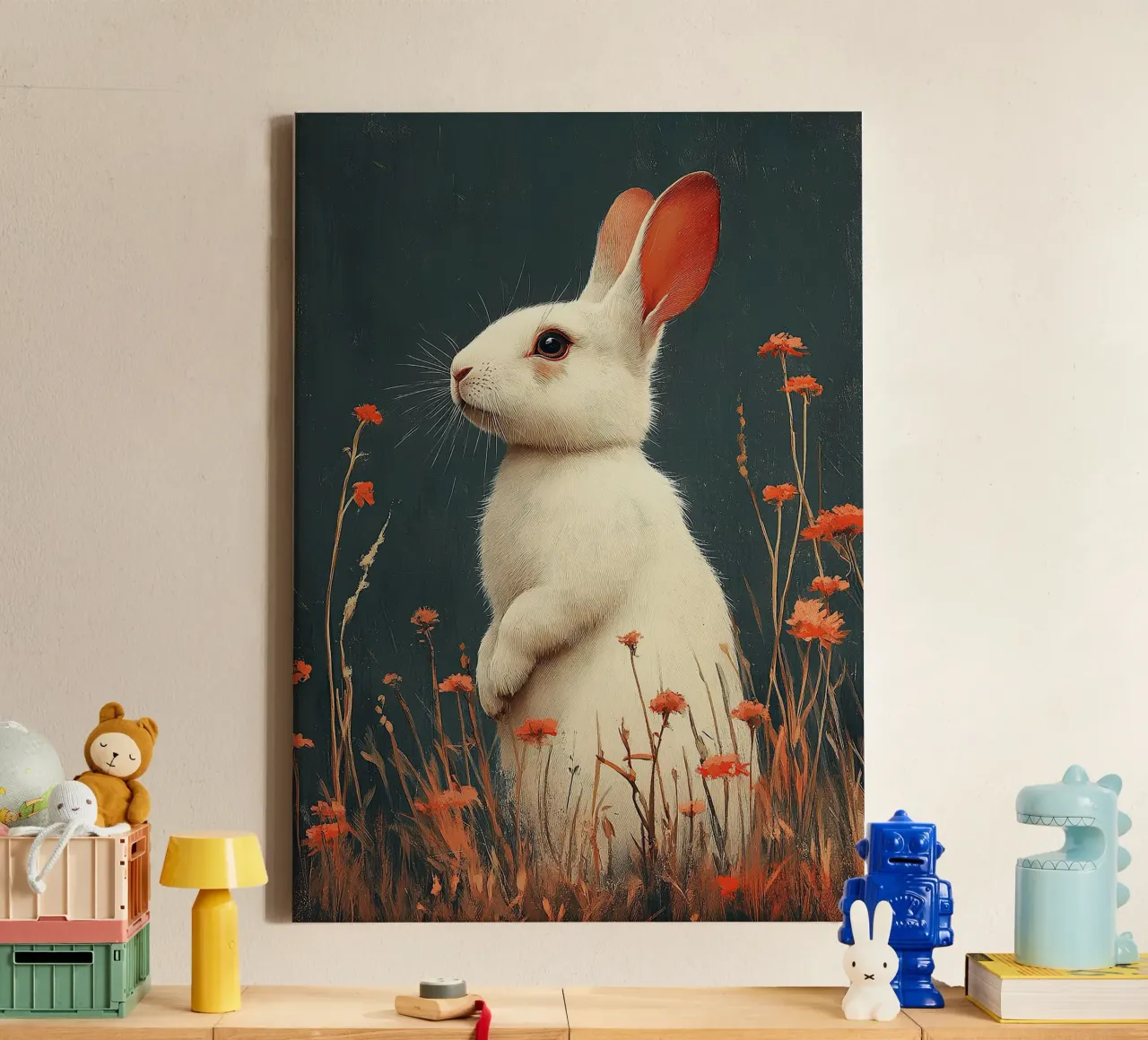 Rabbit canvas by Nikis Art Studio