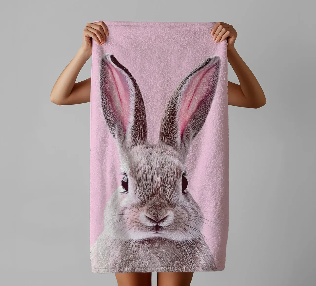 Rabbit towel by Nikis Art Studio