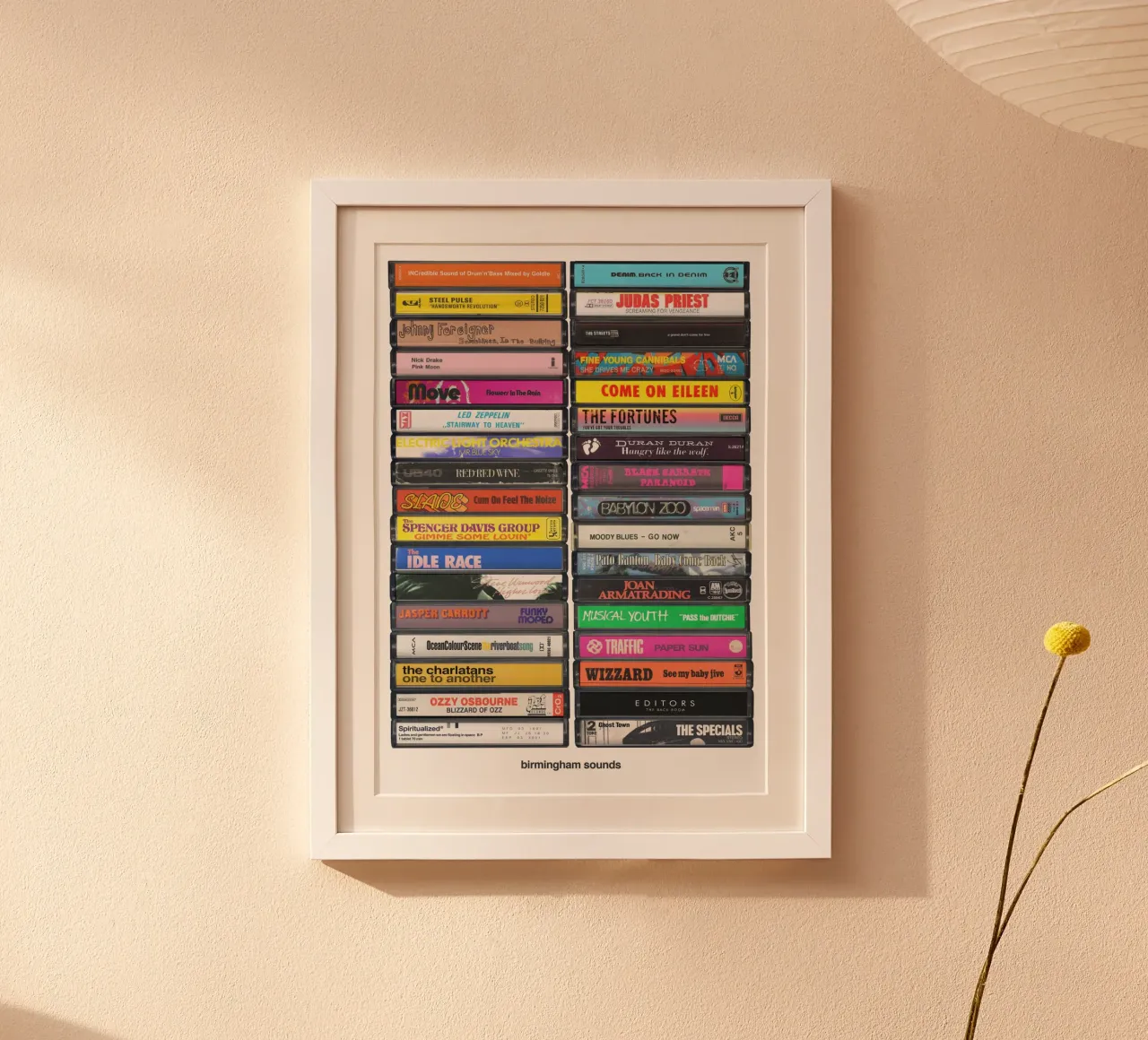Musica di Birmingham - Bande di Birmingham - Stampa su cassetta poster con telaio in plastica da MrMustardPrints