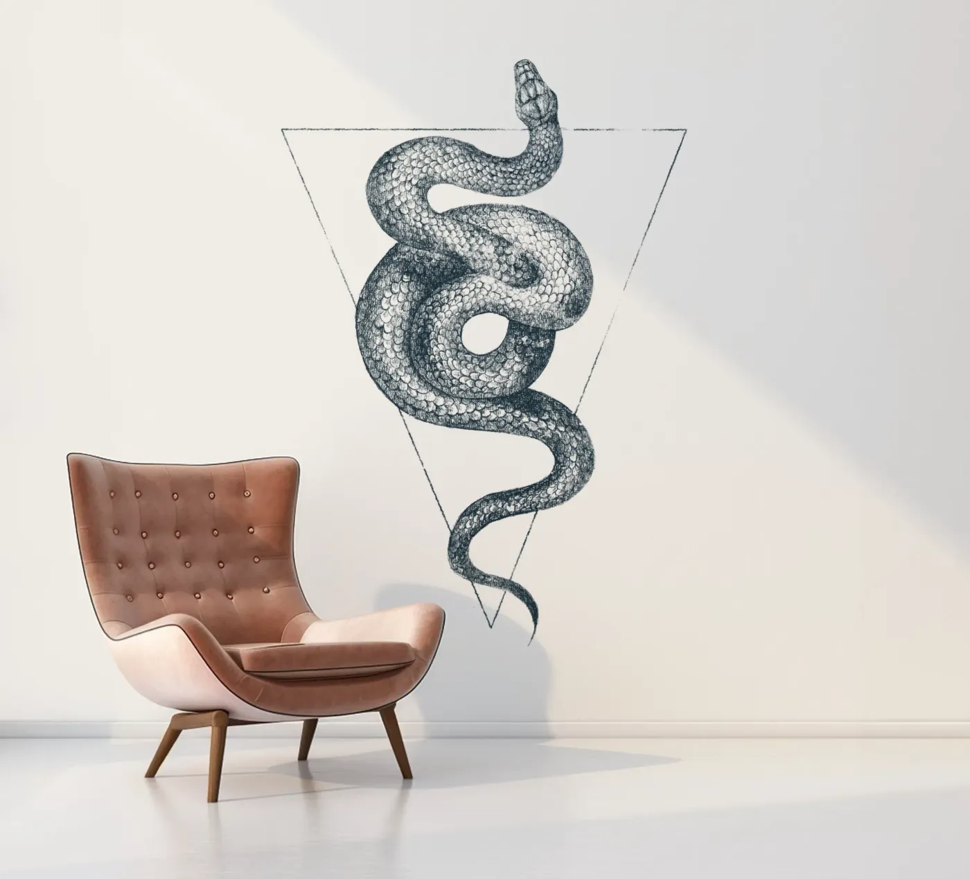 Slang Driehoek fotobehang van mikekoubou