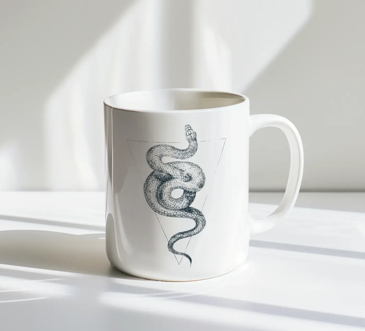 Snake Triangle ceramic mug by mikekoubou