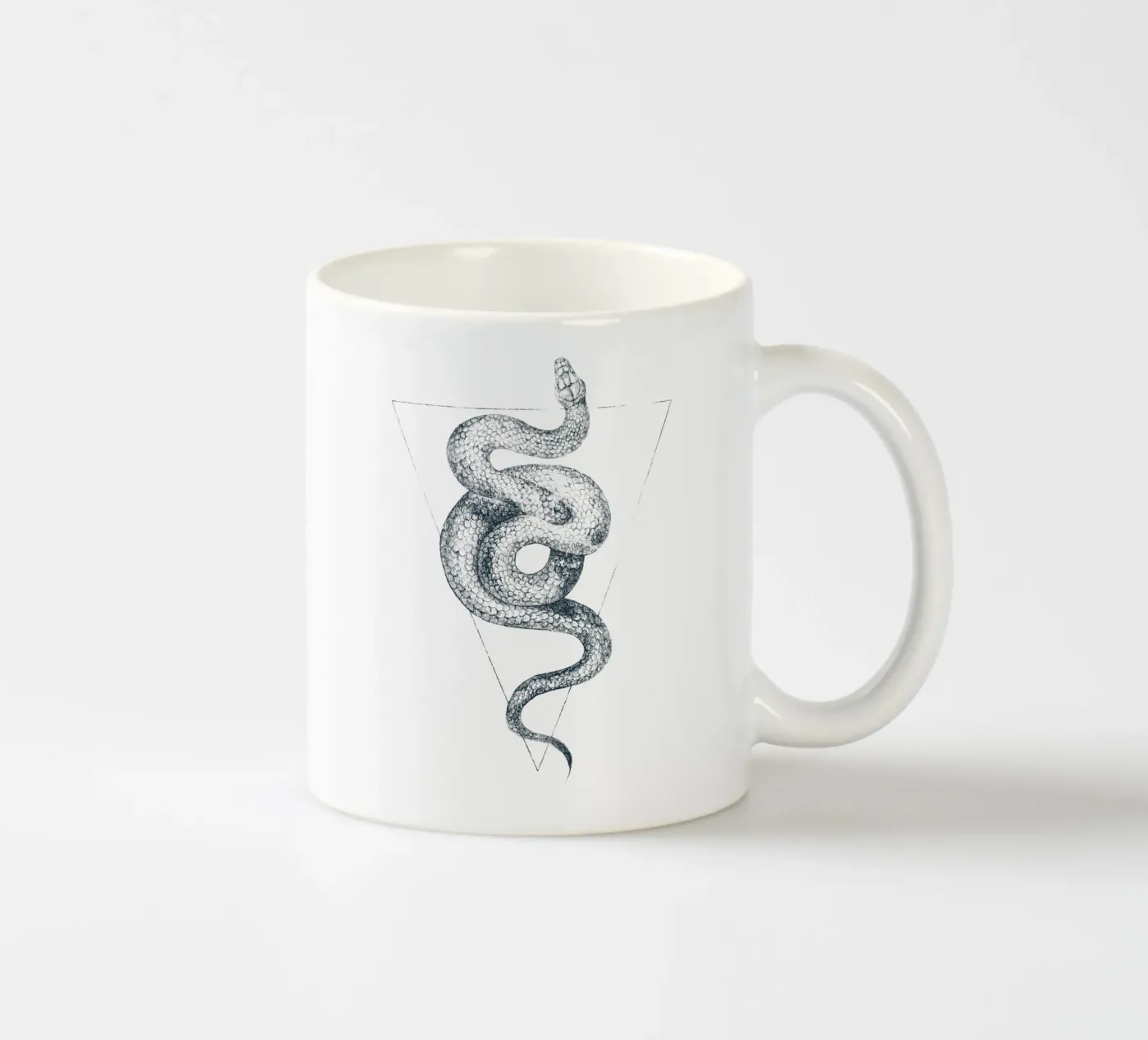 Snake Triangle ceramic mug by mikekoubou