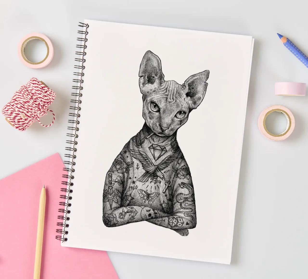 The Sphynx spiral notebook by mikekoubou