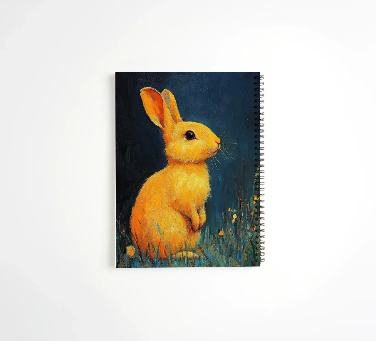 A rabbit in the rhythm of the earth spiral notebook by Nikis Art Studio