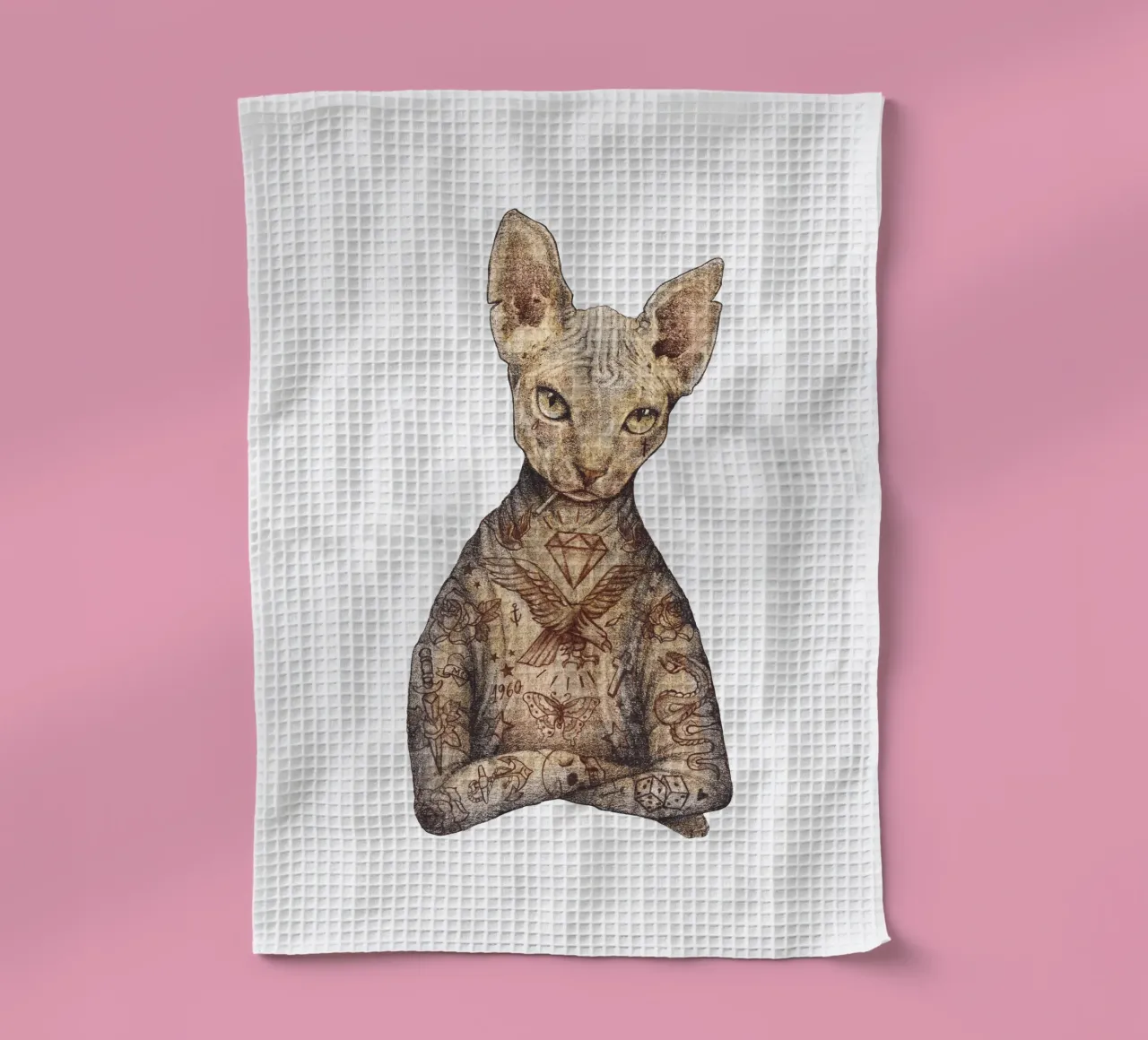 The Sphynx tea towel by mikekoubou