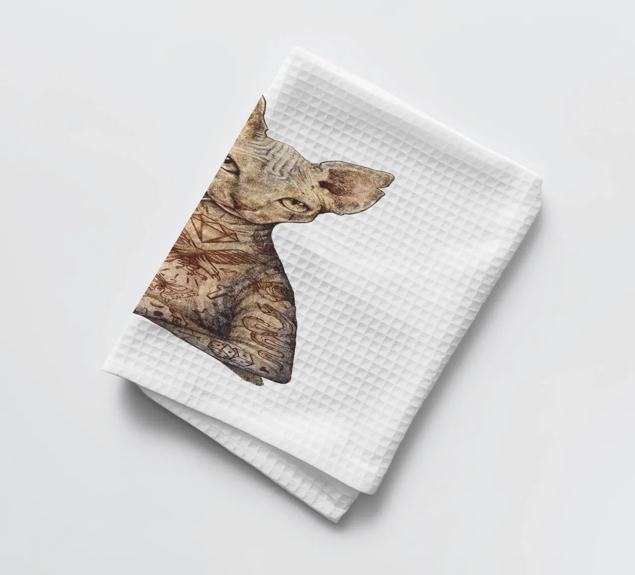 The Sphynx tea towel by mikekoubou