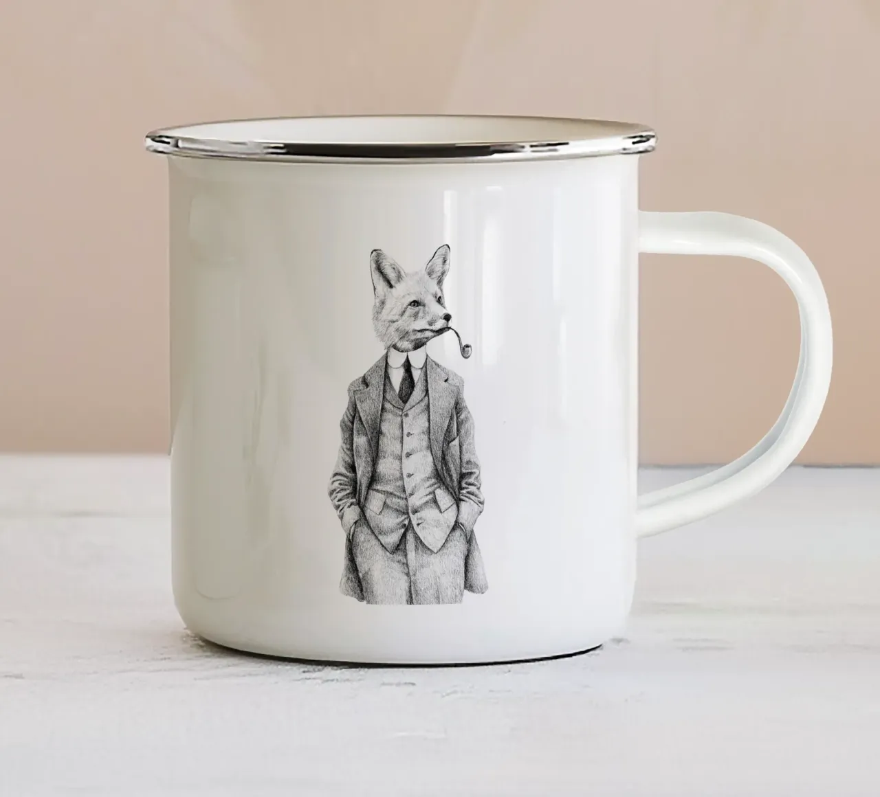 La Volpe tazza in smalto da mikekoubou