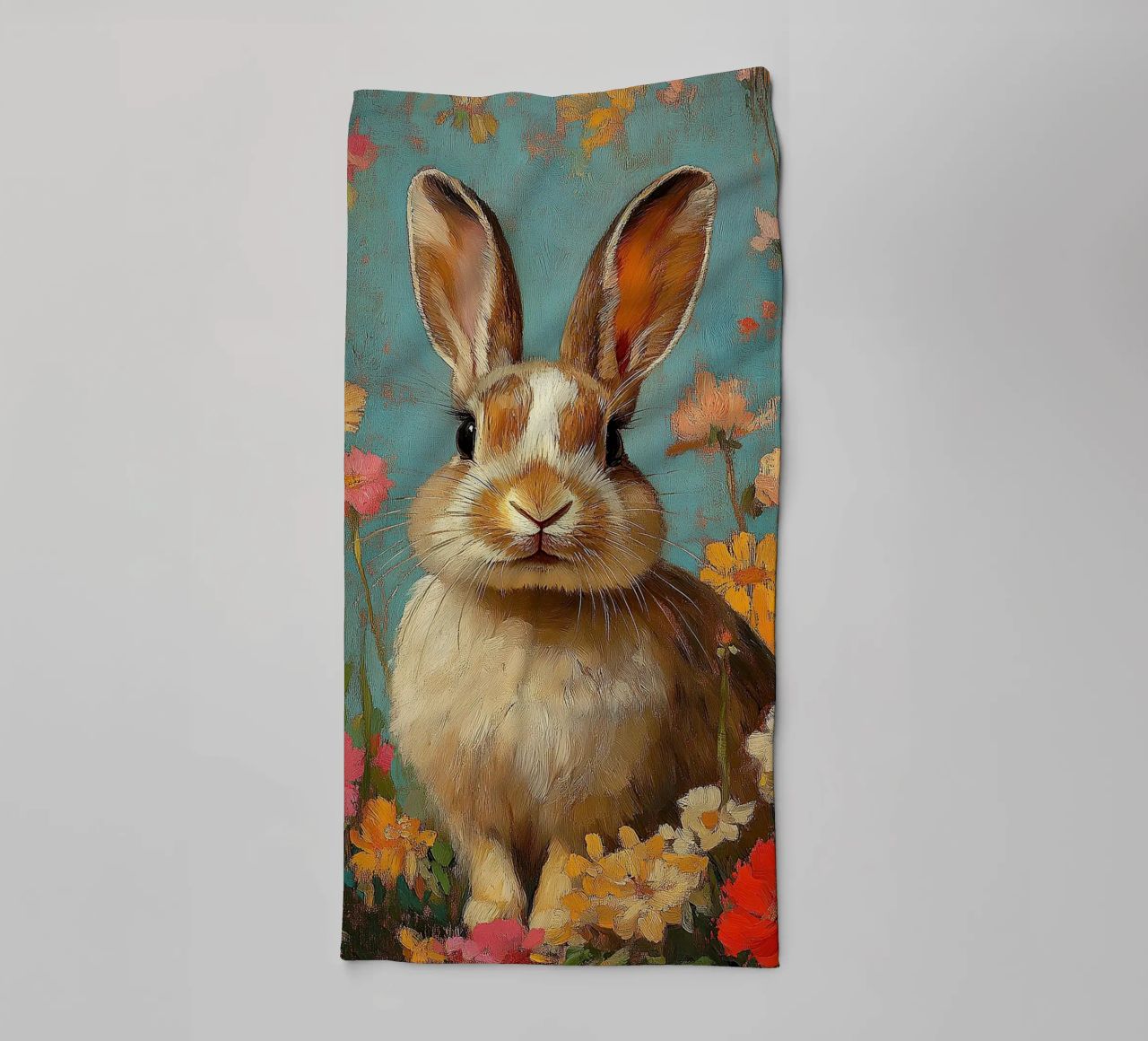 Rabbit towel by Nikis Art Studio