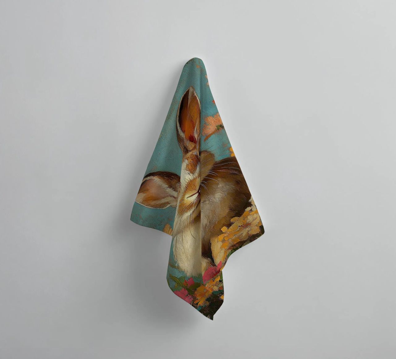 Rabbit towel by Nikis Art Studio