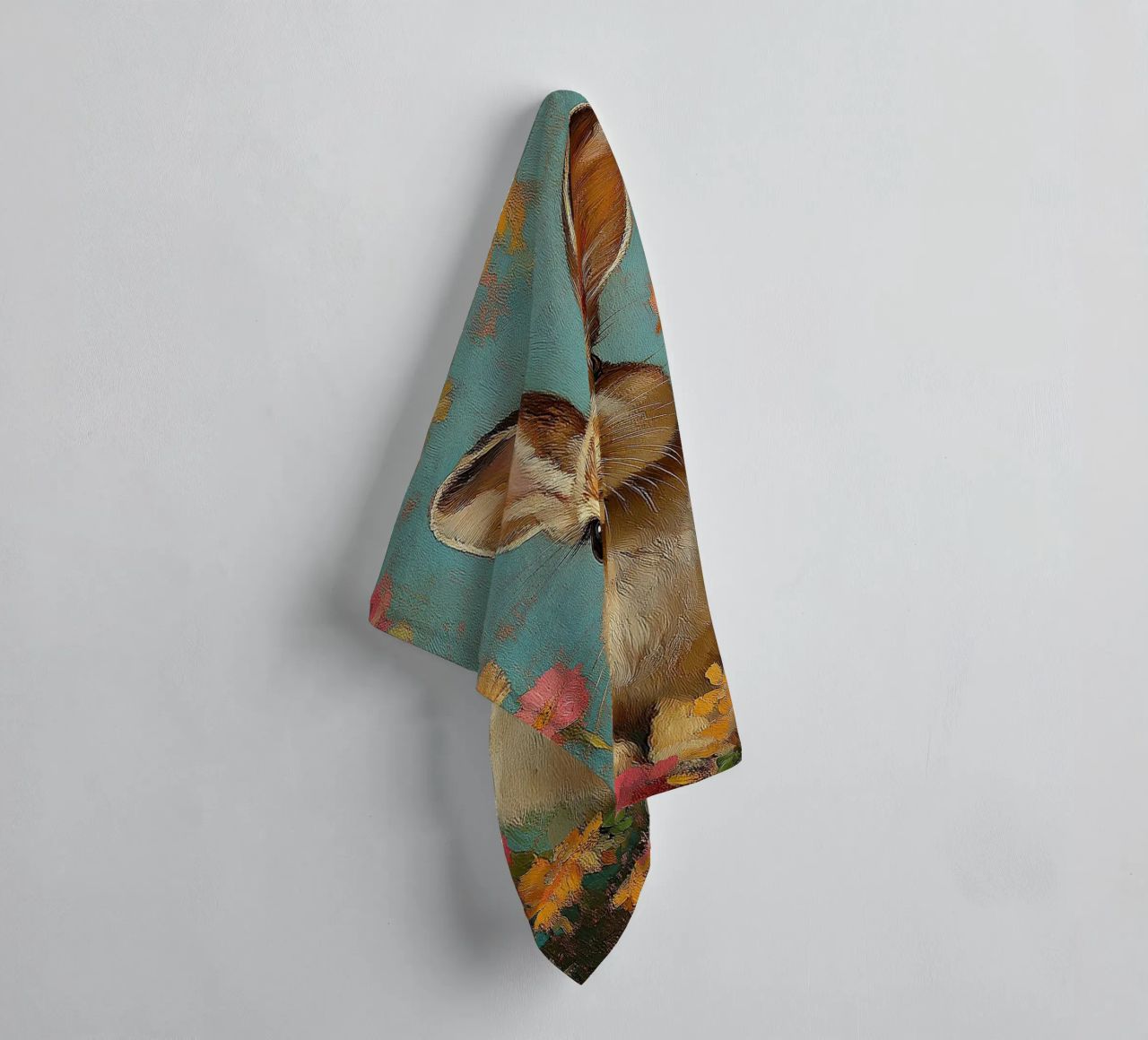 Rabbit towel by Nikis Art Studio